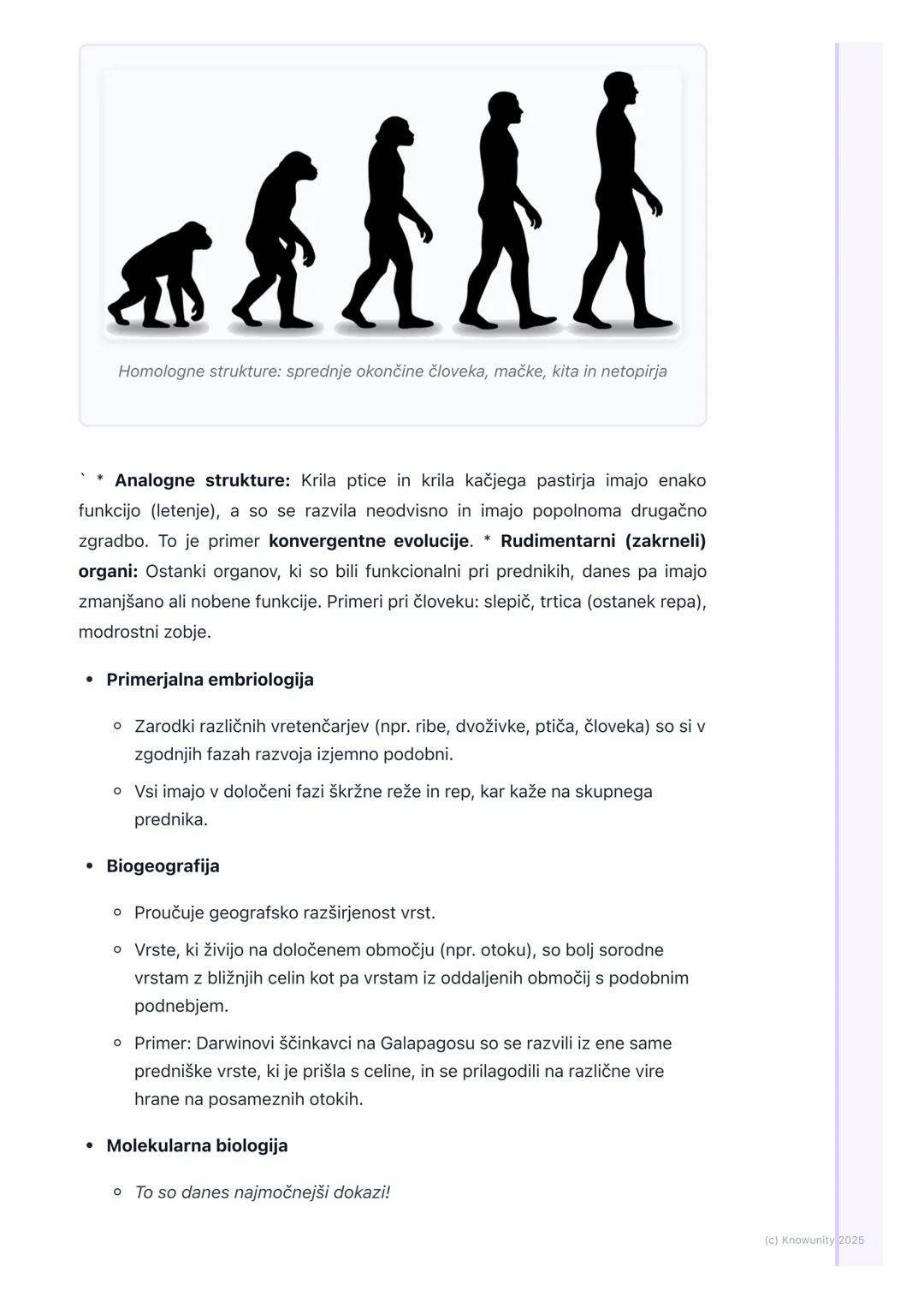 # Zgodovina evolucijske misli in
dokazi za evolucijo

Uvod v evolucijsko misel

Evolucija je osrednji koncept v biologiji, ki pojasnjuje, ka