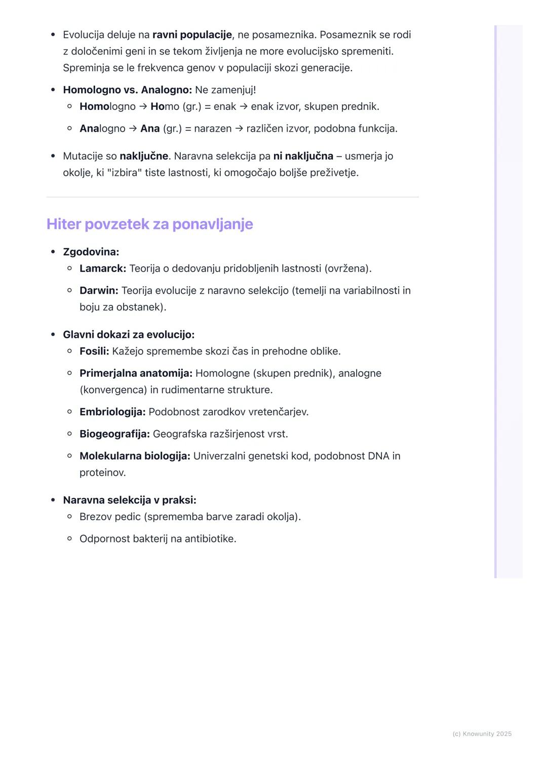 # Zgodovina evolucijske misli in
dokazi za evolucijo

Uvod v evolucijsko misel

Evolucija je osrednji koncept v biologiji, ki pojasnjuje, ka