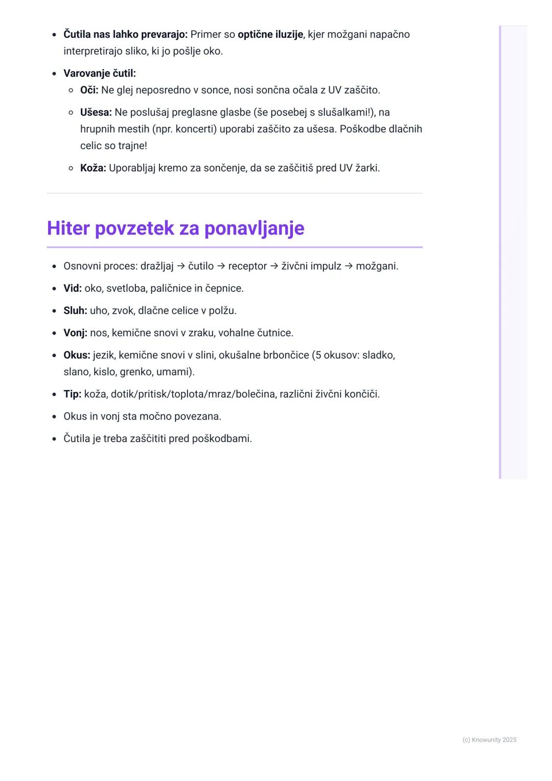 # Čutila

Uvod v čutila

Čutila so naš stik s svetom. Z njimi zaznavamo vse, kar se dogaja okoli nas in v
našem telesu. Brez njih ne bi vede