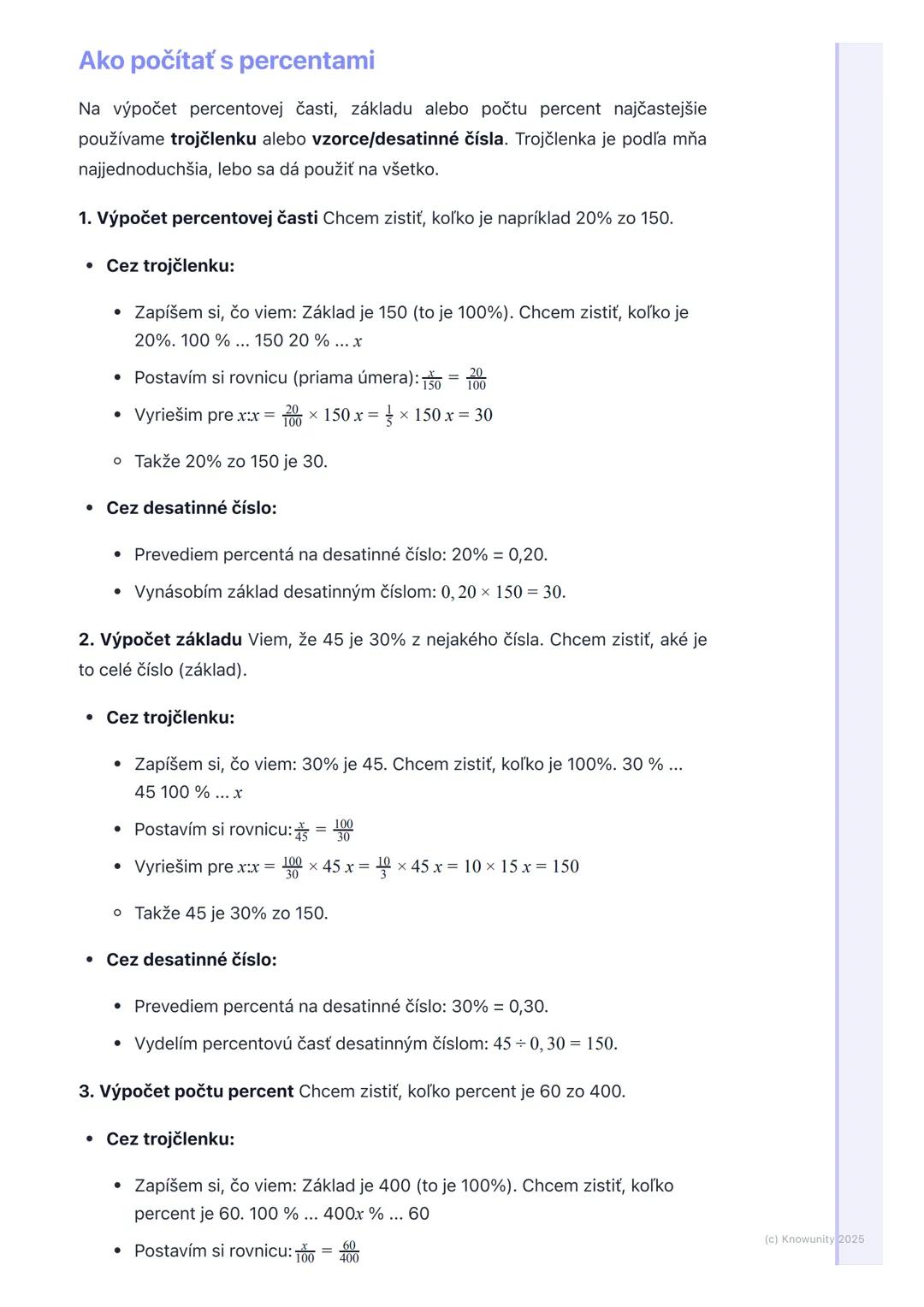 # Percentá a promile

1. Prehľad / Úvod

Dnes si zopakujeme percentá a promile. Je to dôležité, lebo percentá vidíme
všade okolo nás - v obc