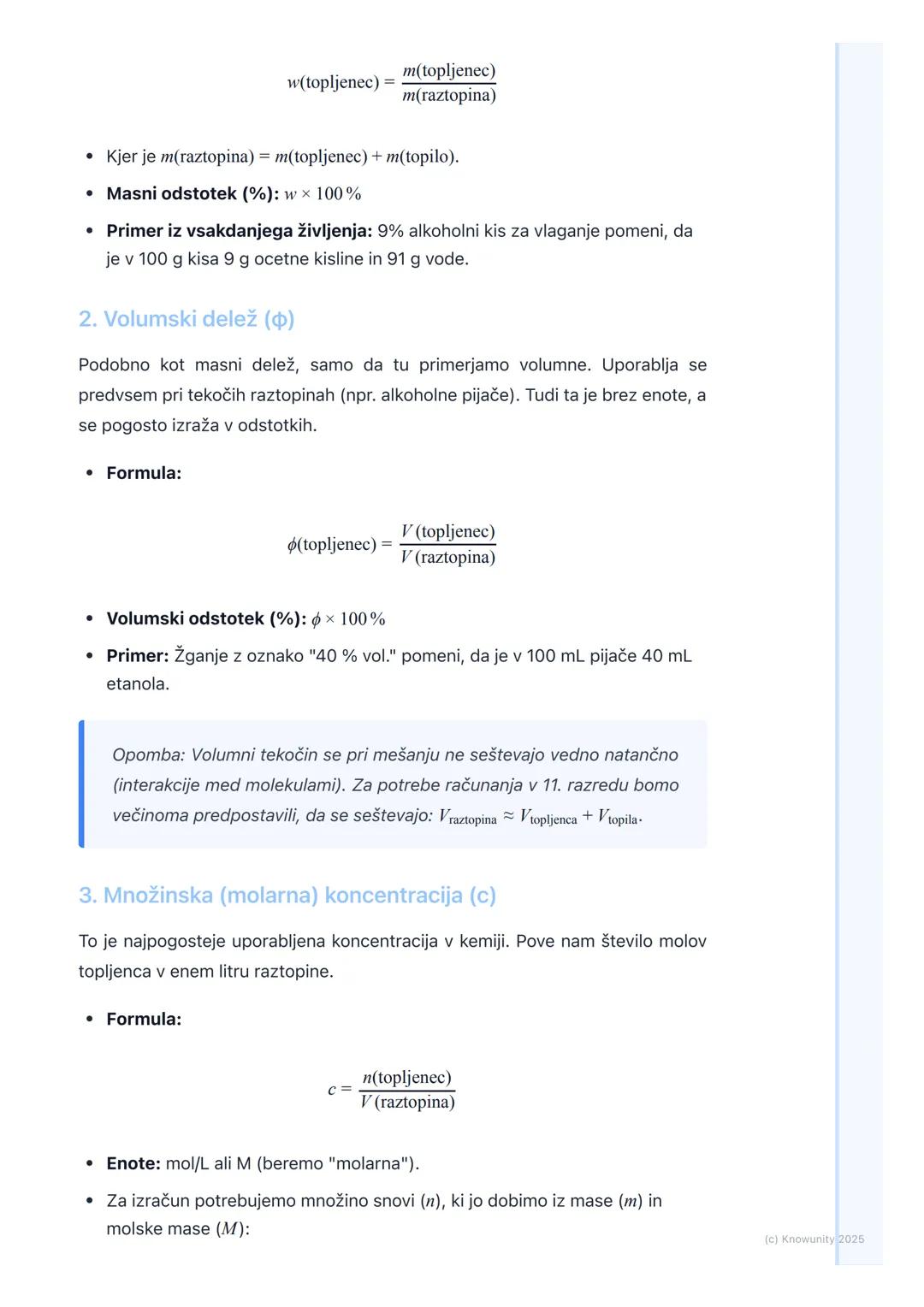 # Koncentracije raztopin

Uvod v koncentracije raztopin

Koncentracija raztopine nam pove, koliko topljenca je raztopljenega v določeni
koli