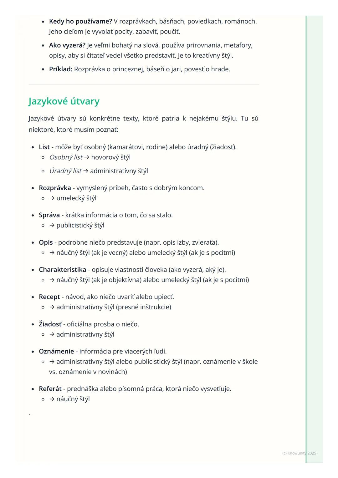 # Jazykové štýly a útvary

## 1. Prehľad a úvod

Musím si zapamätať, že jazyk používame rôzne. Nezáleží len na tom, čo
hovoríme, ale aj ako 