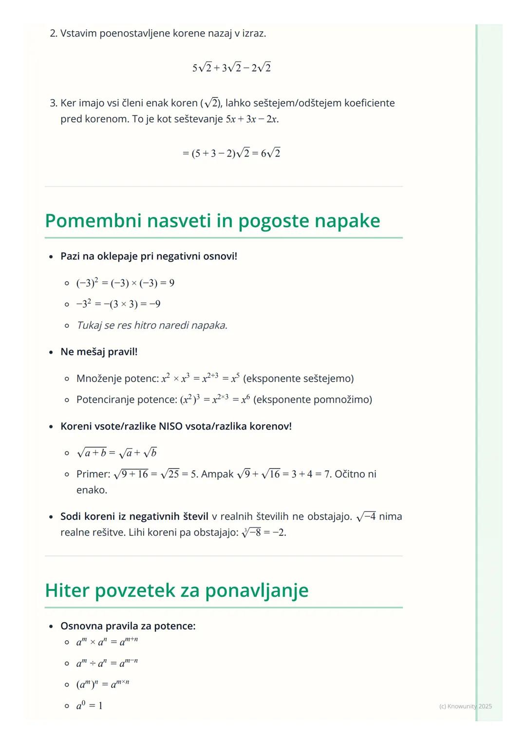 # Potence in koreni

Uvod v potence in korene

Potence in koreni so temeljni del algebre. Potenciranje je v bistvu krajši zapis
za večkratno
