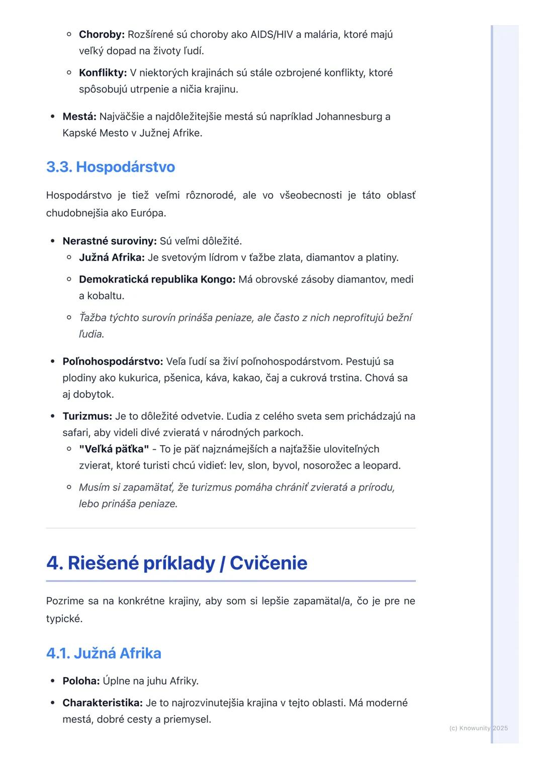 # Stredná a Južná Afrika

1. Prehľad / Úvod

Takže, ideme sa učiť o Strednej a Južnej Afrike. Je to obrovská časť kontinentu
Afrika, ktorá j