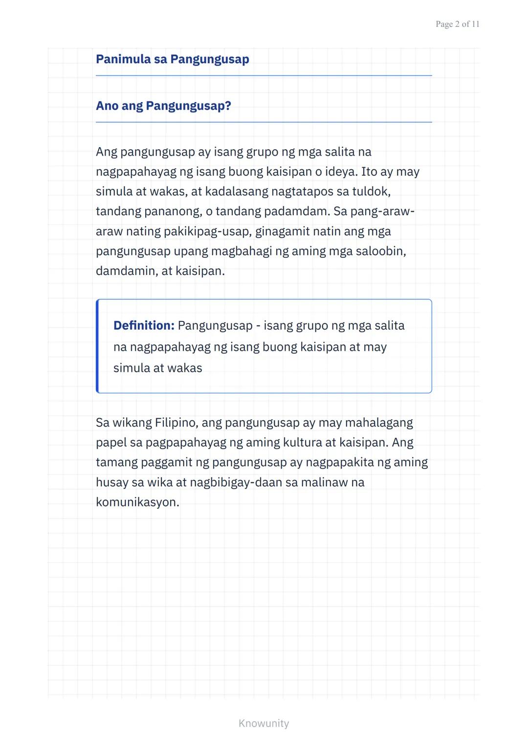 Wika at Estruktura ng Filipino: Balarila - Pangungusap at
Kayarian
Pag-aaral ng mga uri ng pangungusap at
kayarian nito sa wikang Filipino u