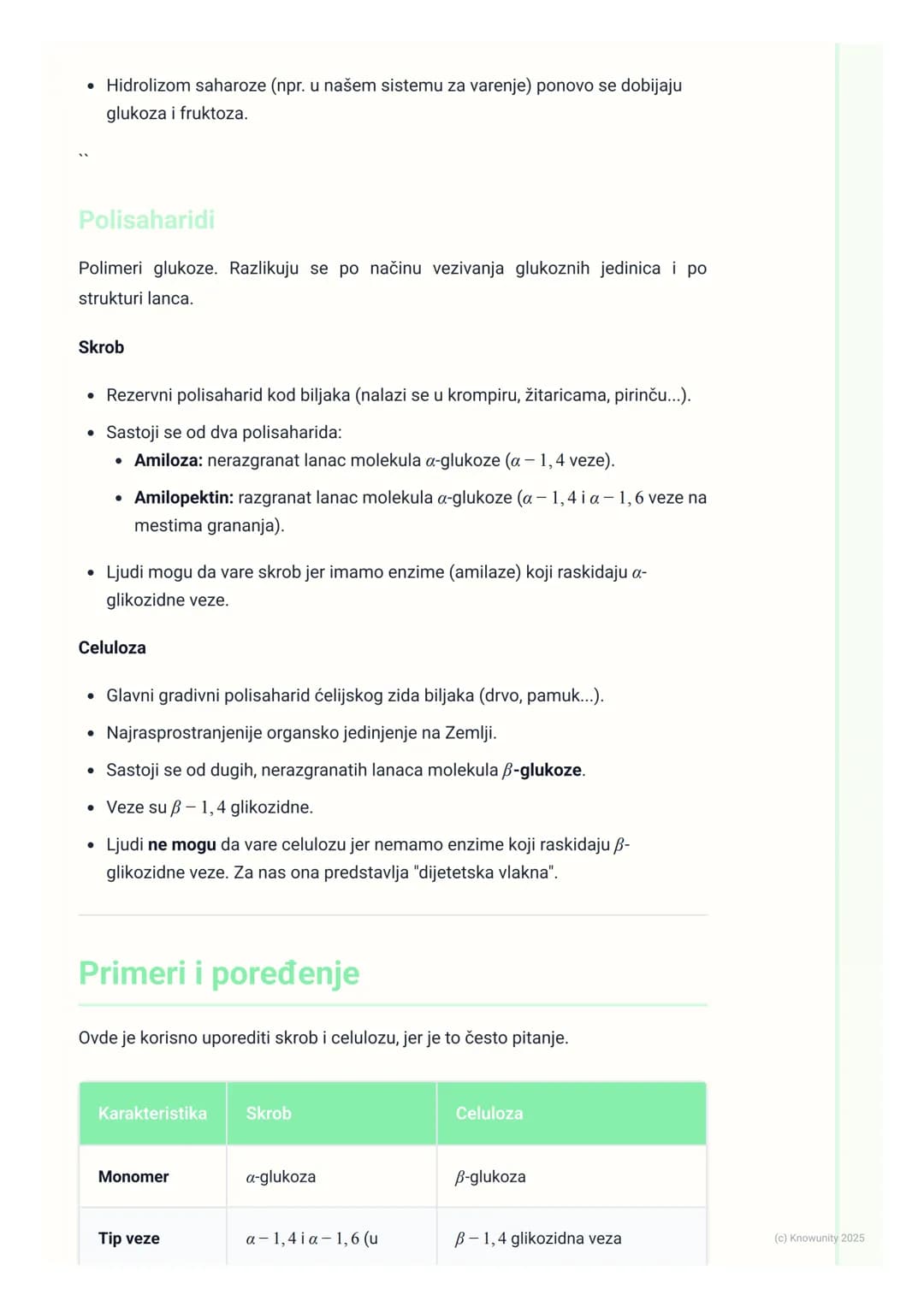 # Ugljeni hidrati (osnovno)

## Uvod i opšte karakteristike

Ugljeni hidrati su jedna od četiri glavne klase biološki važnih organskih jedin