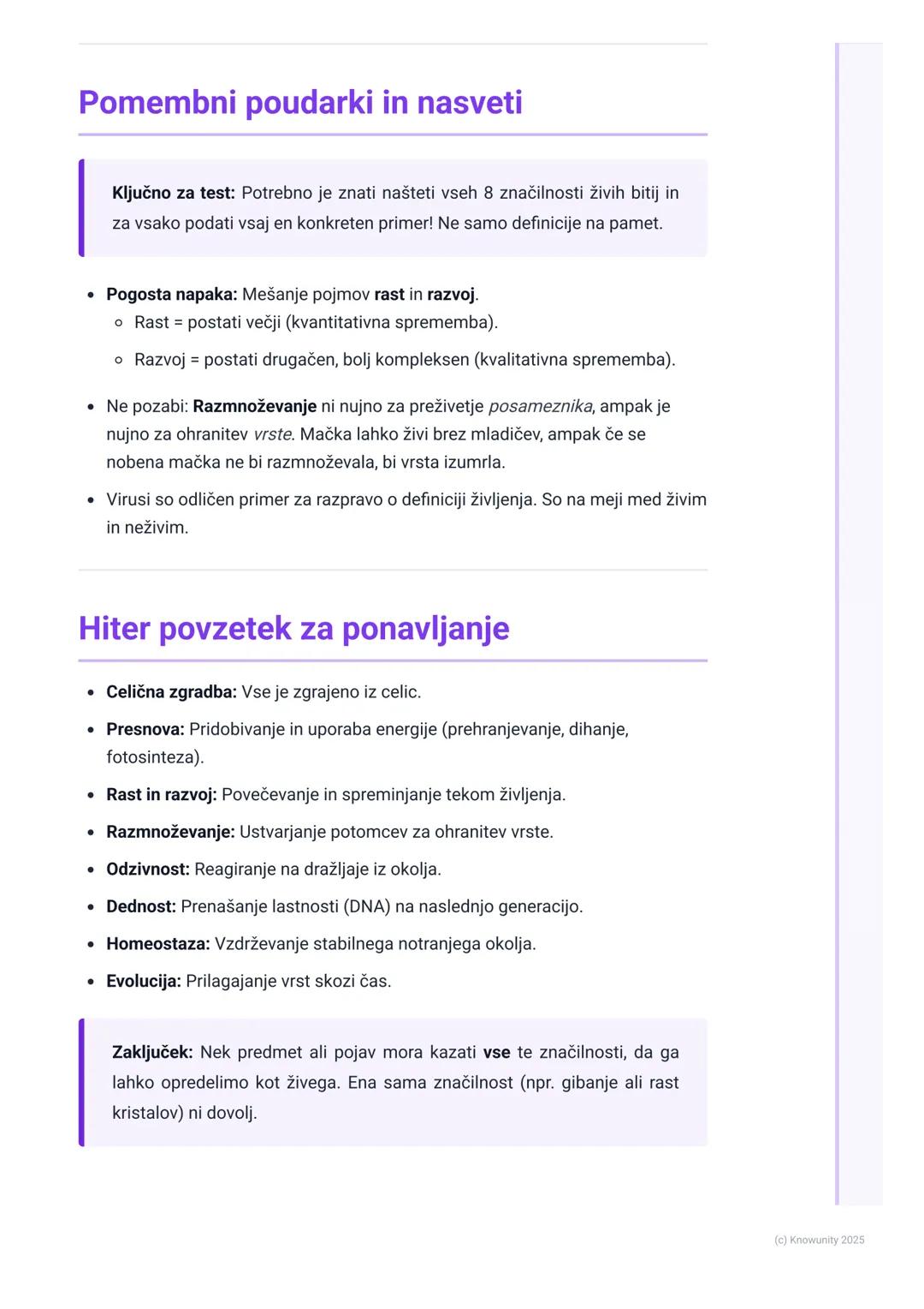 # Značilnosti živih bitij

Uvod v značilnosti živih bitij

Biologija je veda o življenju. Ampak kaj točno je "življenje"? Da bi nekaj oprede