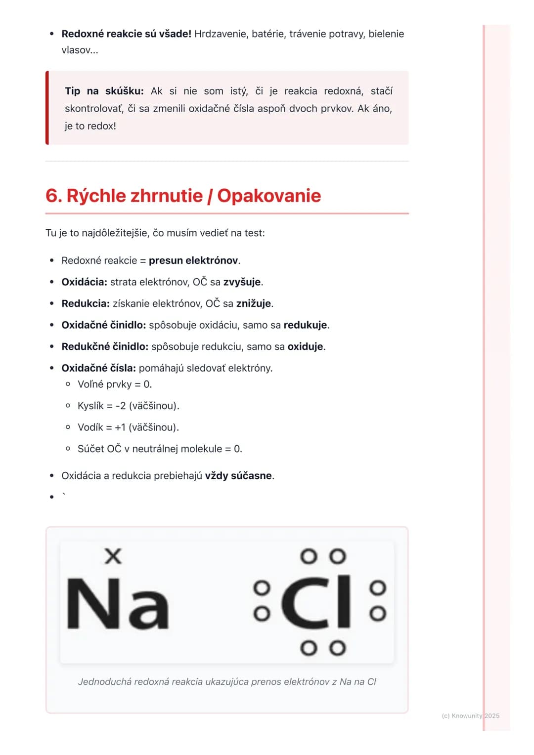 # Oxidačno-redukčné reakcie

## 1. Prehľad oxidačno-redukčných reakcií

Oxidačno-redukčné reakcie, často skrátene redoxné reakcie, sú super 