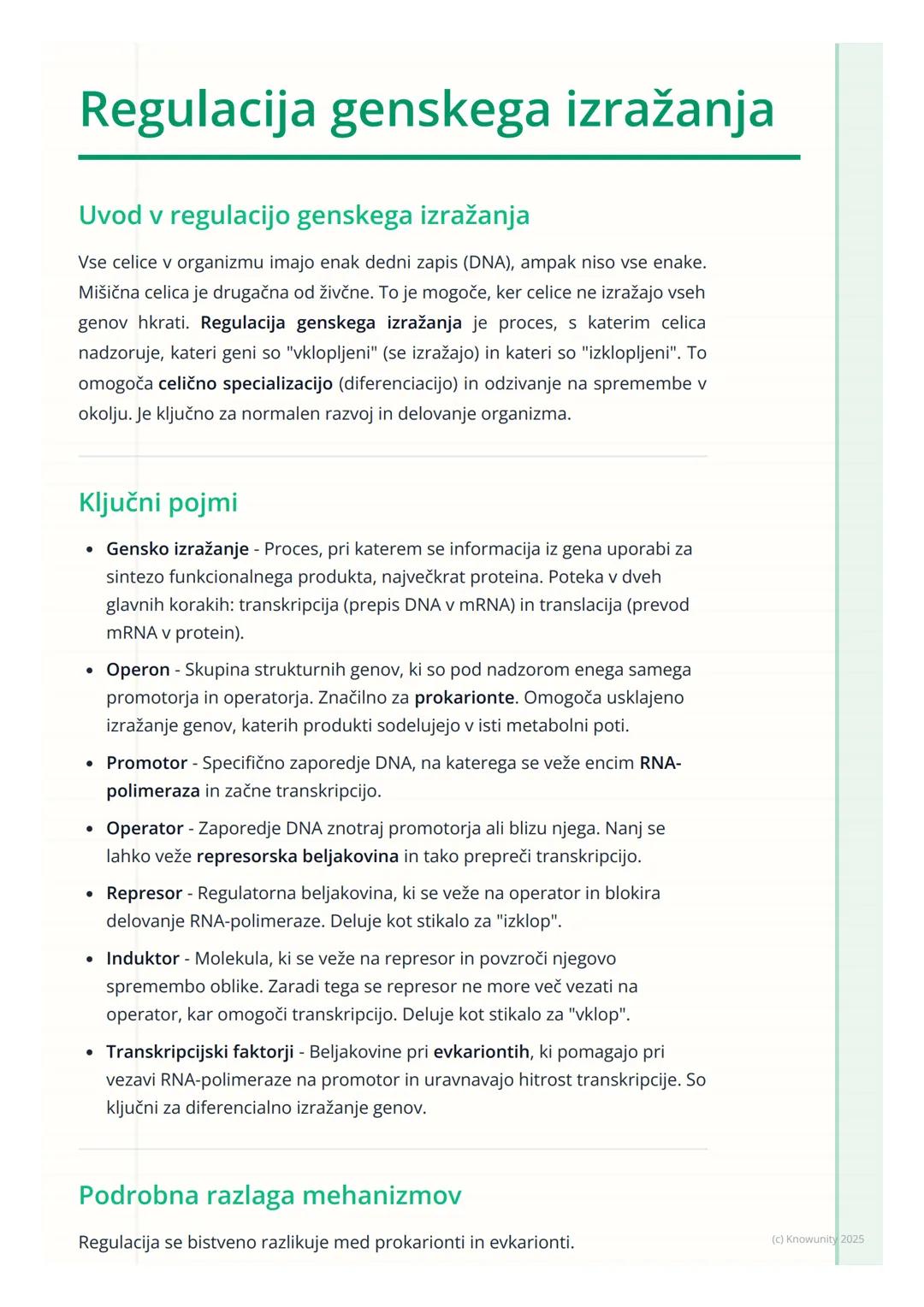 # Regulacija genskega izražanja

Uvod v regulacijo genskega izražanja

Vse celice v organizmu imajo enak dedni zapis (DNA), ampak niso vse e
