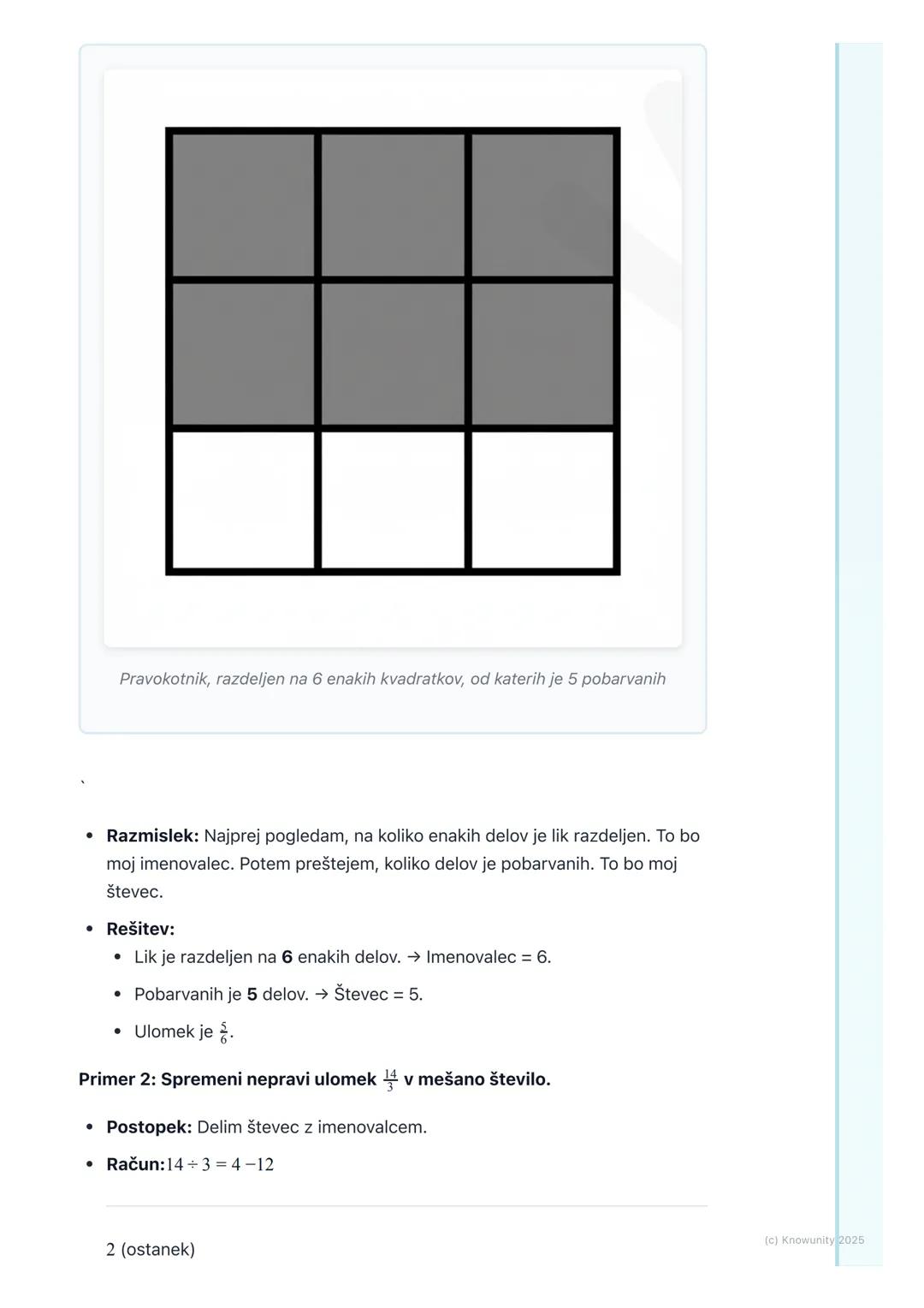 # Pojem ulomka in vrste
ulomkov

Kaj je ulomek?

Ulomek je način, kako zapišemo del neke celote. Predstavljaj si pico. Če jo
razrežemo na 8 