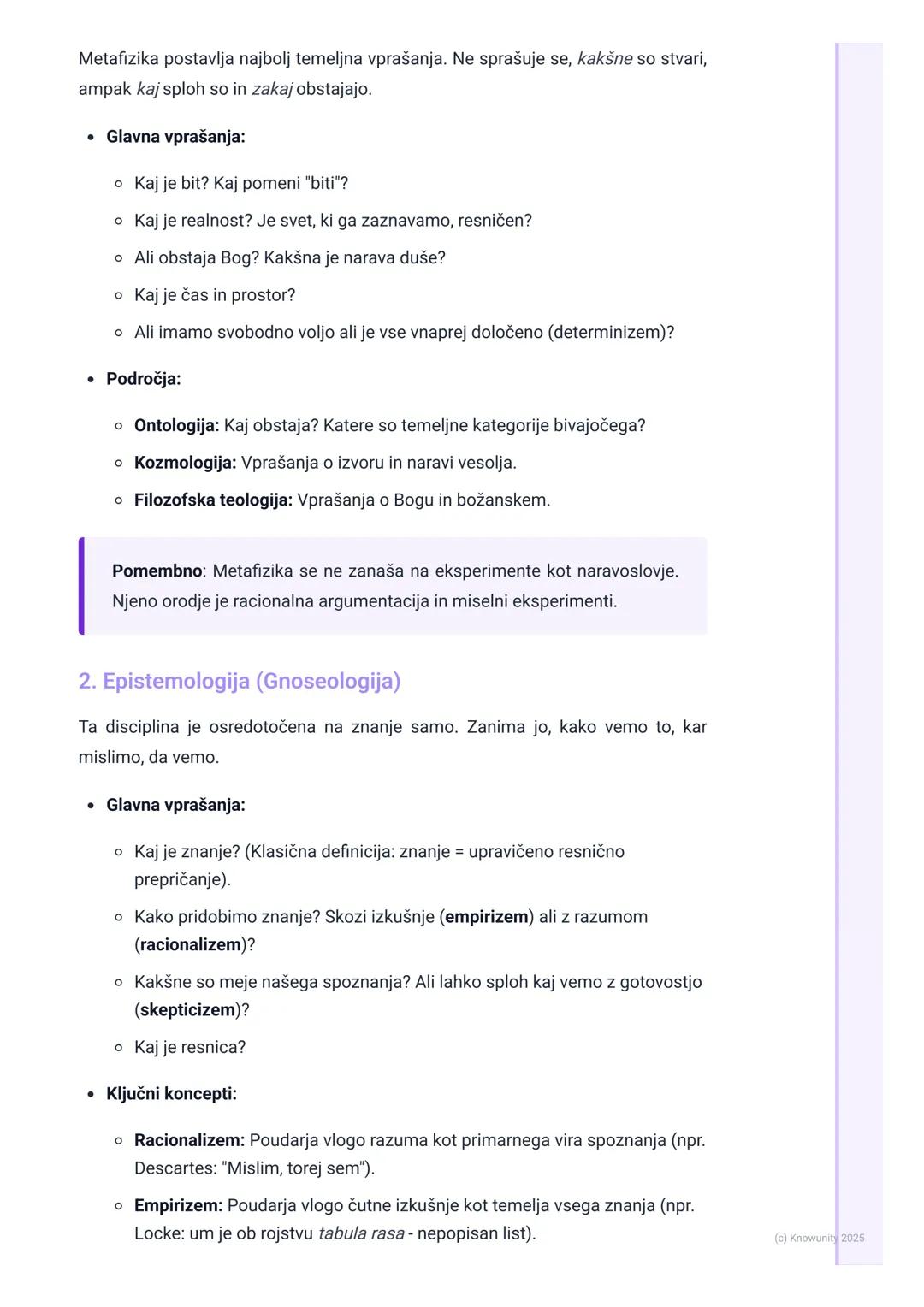 # Glavne filozofske discipline

Uvod v filozofske discipline

Filozofija ni eno samo področje, ampak se deli na več vej ali disciplin. Vsaka