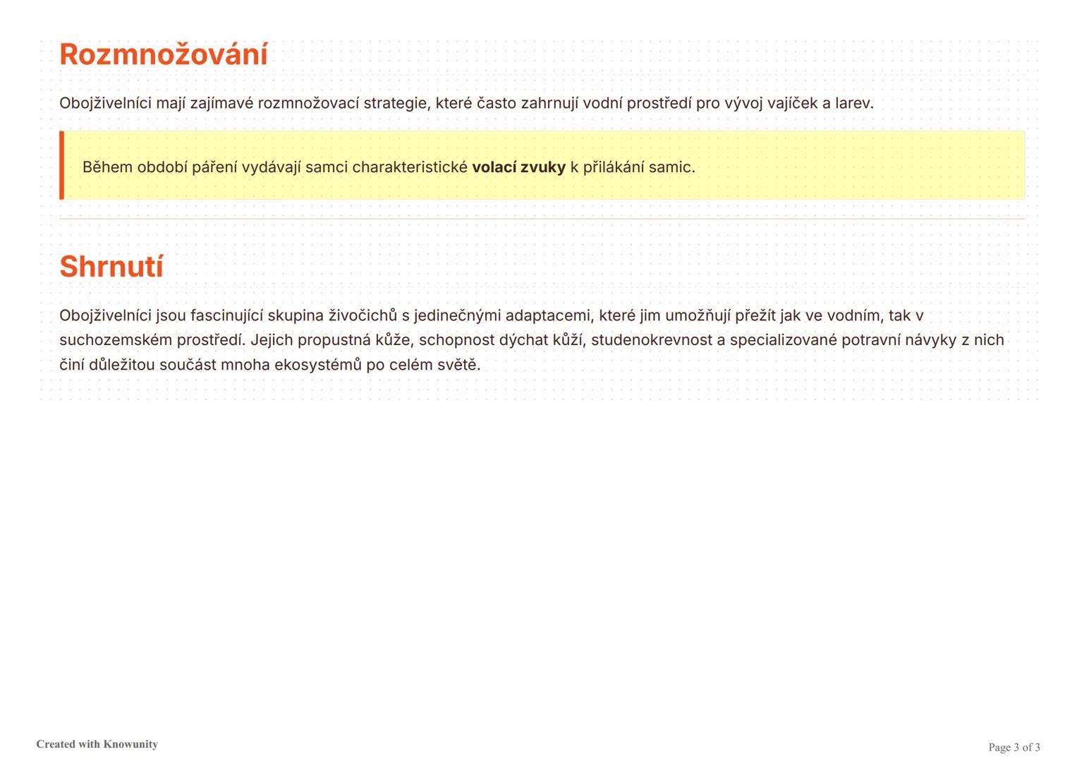 Charakteristické znaky obojživelníků
Přehled hlavních znaků a vlastností obojživelníků včetně jejich fyzických charakteristik, dýchání, term
