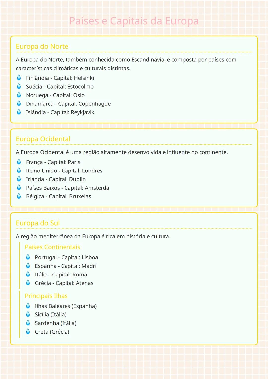 # Europa do Norte
Países e Capitais da Europa

A Europa do Norte, também conhecida como Escandinávia, é composta por países com
característi