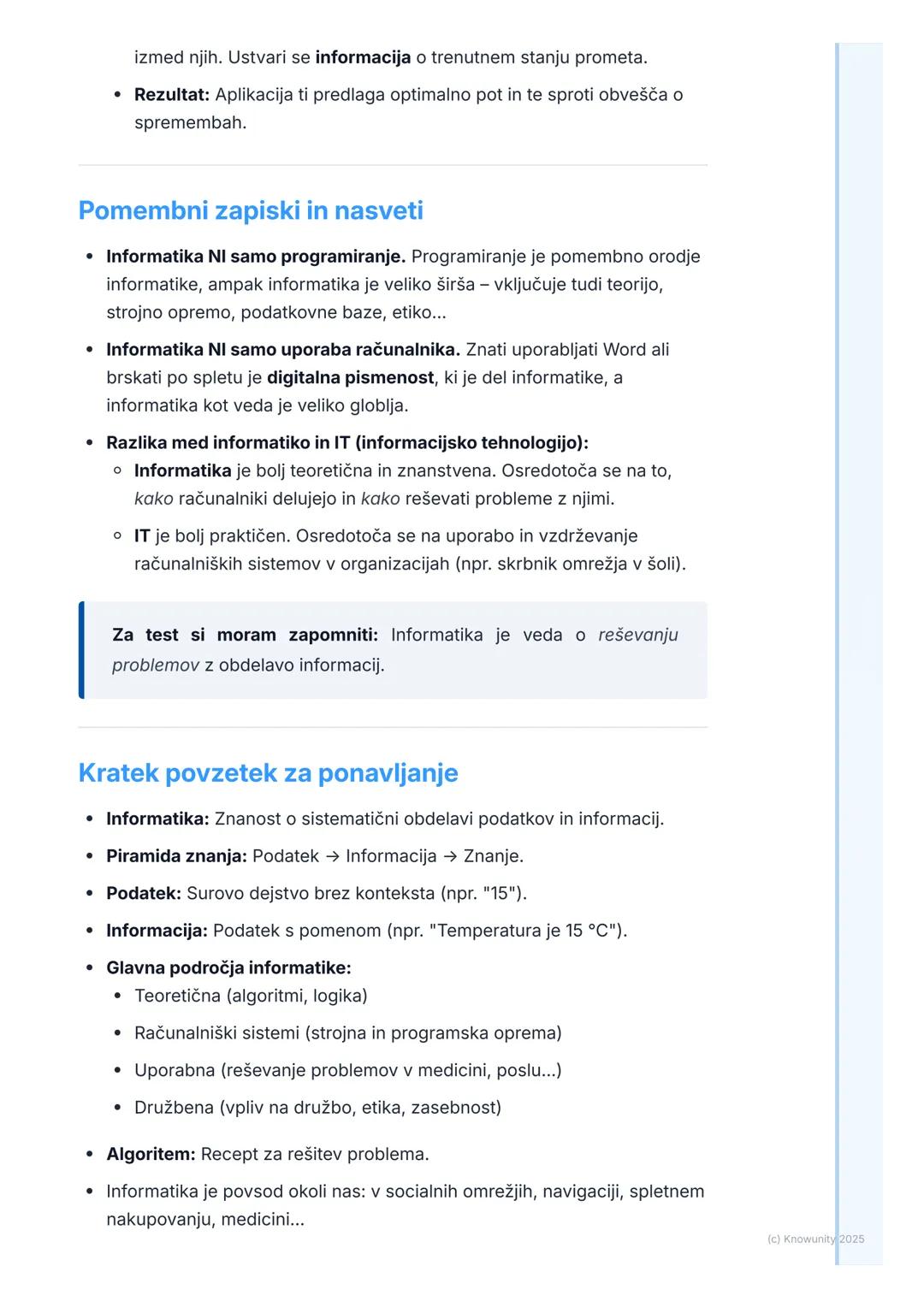 # Kaj je informatika?

Kaj je informatika?

Informatika je znanstvena veda, ki se ukvarja s podatki in informacijami. Ne
gre samo za uporabo