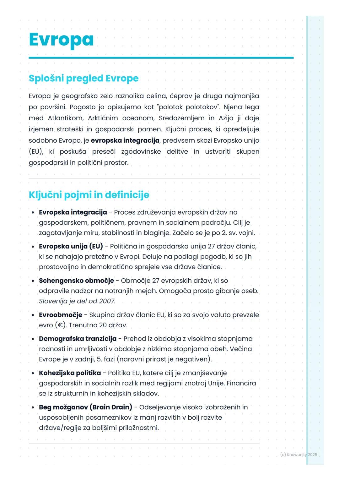 # Evropa

Splošni pregled Evrope

Evropa je geografsko zelo raznolika celina, čeprav je druga najmanjša
po površini. Pogosto jo opisujemo ko