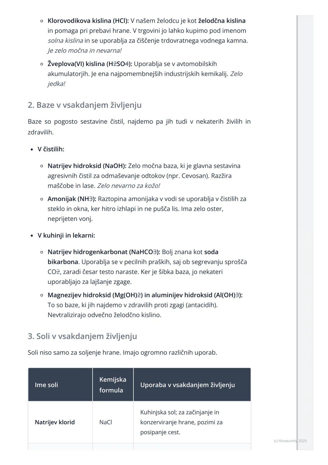 # Pomen kislin, baz in soli v
vsakdanjem življenju

Uvod v pomen kislin, baz in soli

Kisline, baze in soli niso samo snovi, ki jih najdemo 