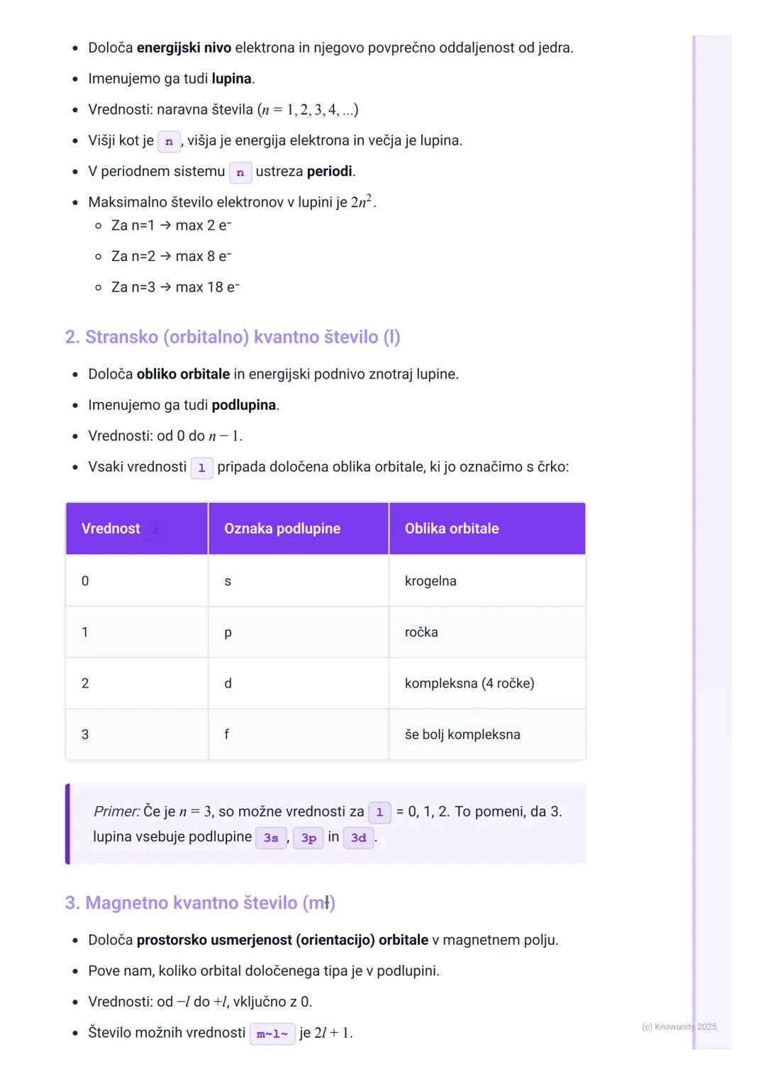 # Elektronska ovojnica in kvantna
števila

Uvod v elektronsko ovojnico

Bohrov model atoma je bil dober začetek, ampak ne pojasni vsega. Opi