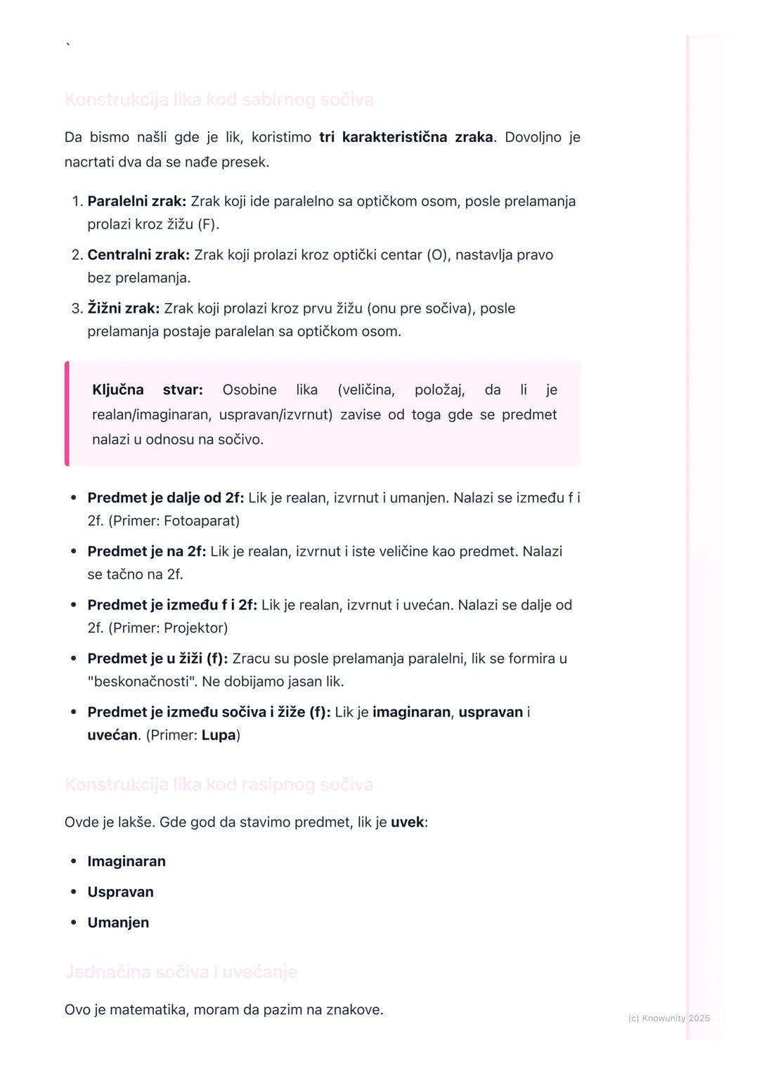 # Sočiva i optički instrumenti

Uvod u sočiva

Sočiva su providna tela, najčešće od stakla ili plastike, koja prelamaju svetlost.
Ograničena