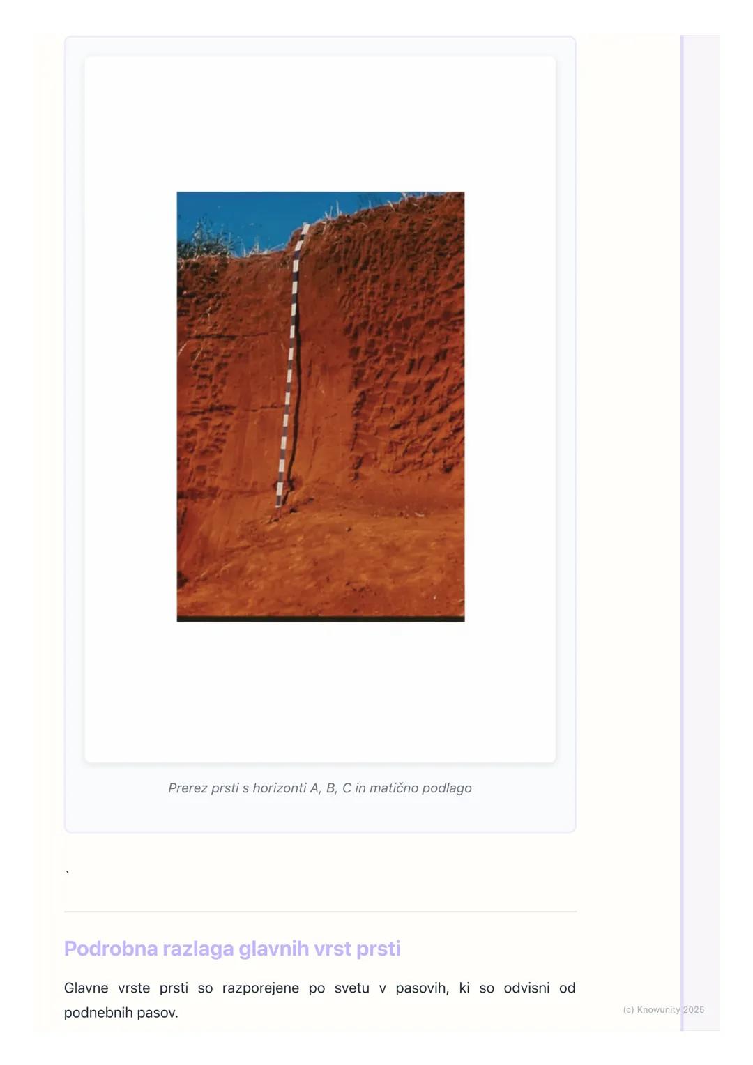 # Glavne vrste prsti

Uvod v vrste prsti

Prst je zgornja plast zemeljske površine, v kateri rastejo rastline. Ni povsod
enaka. Različne vrs