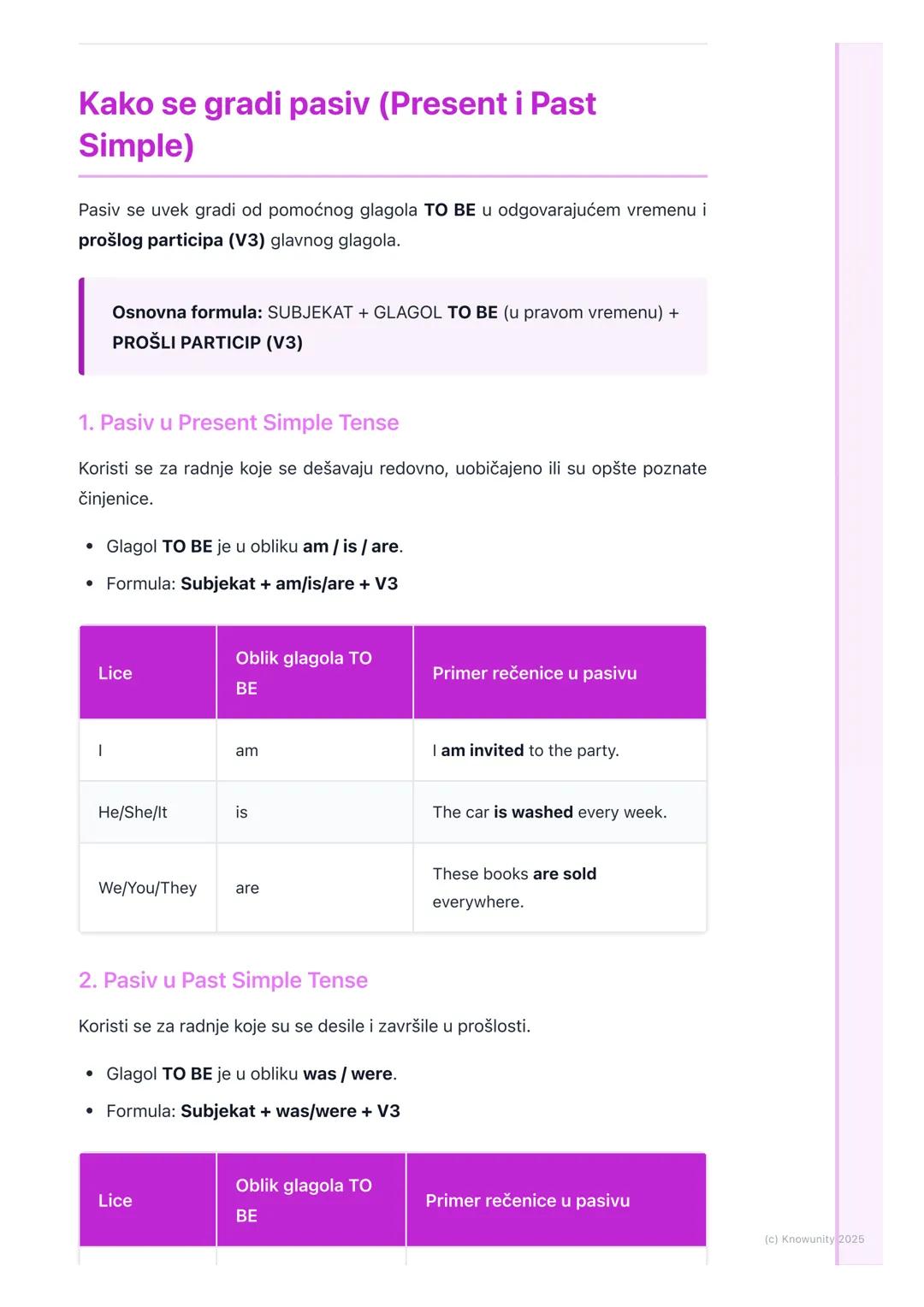 # Pasiv (Passive Voice)

Šta je pasiv (Passive Voice)?

Pasiv je glagolsko stanje koje koristimo kada želimo da naglasimo radnju, a ne
onoga
