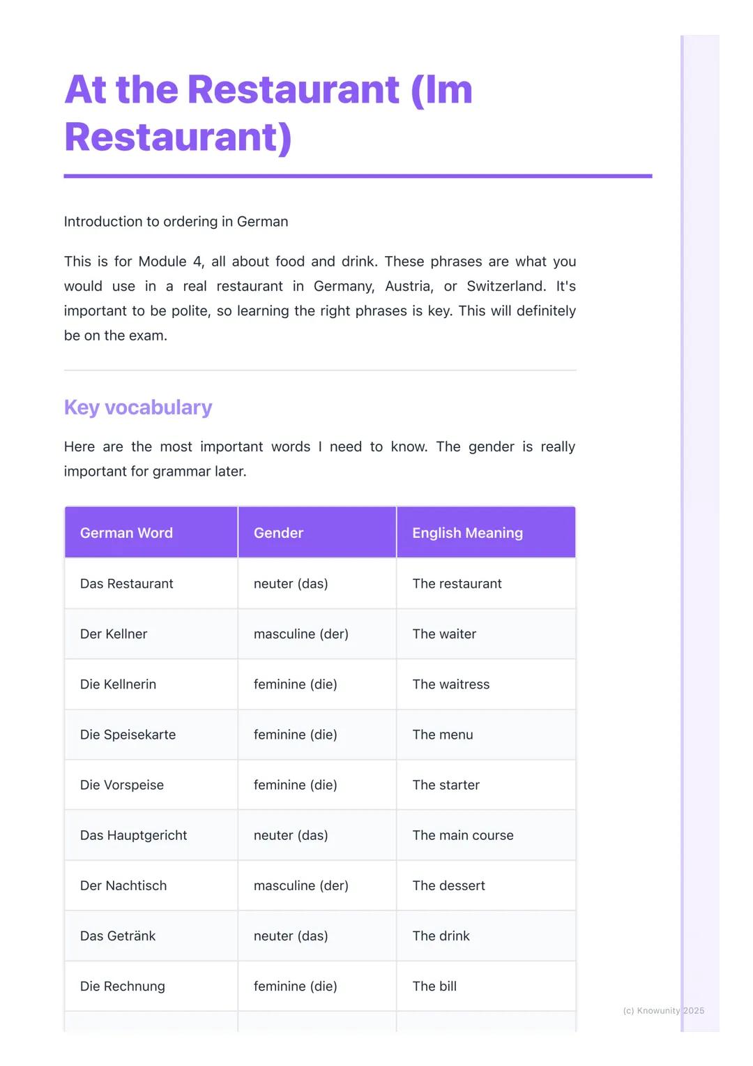 # At the Restaurant (Im
Restaurant)

Introduction to ordering in German

This is for Module 4, all about food and drink. These phrases are w