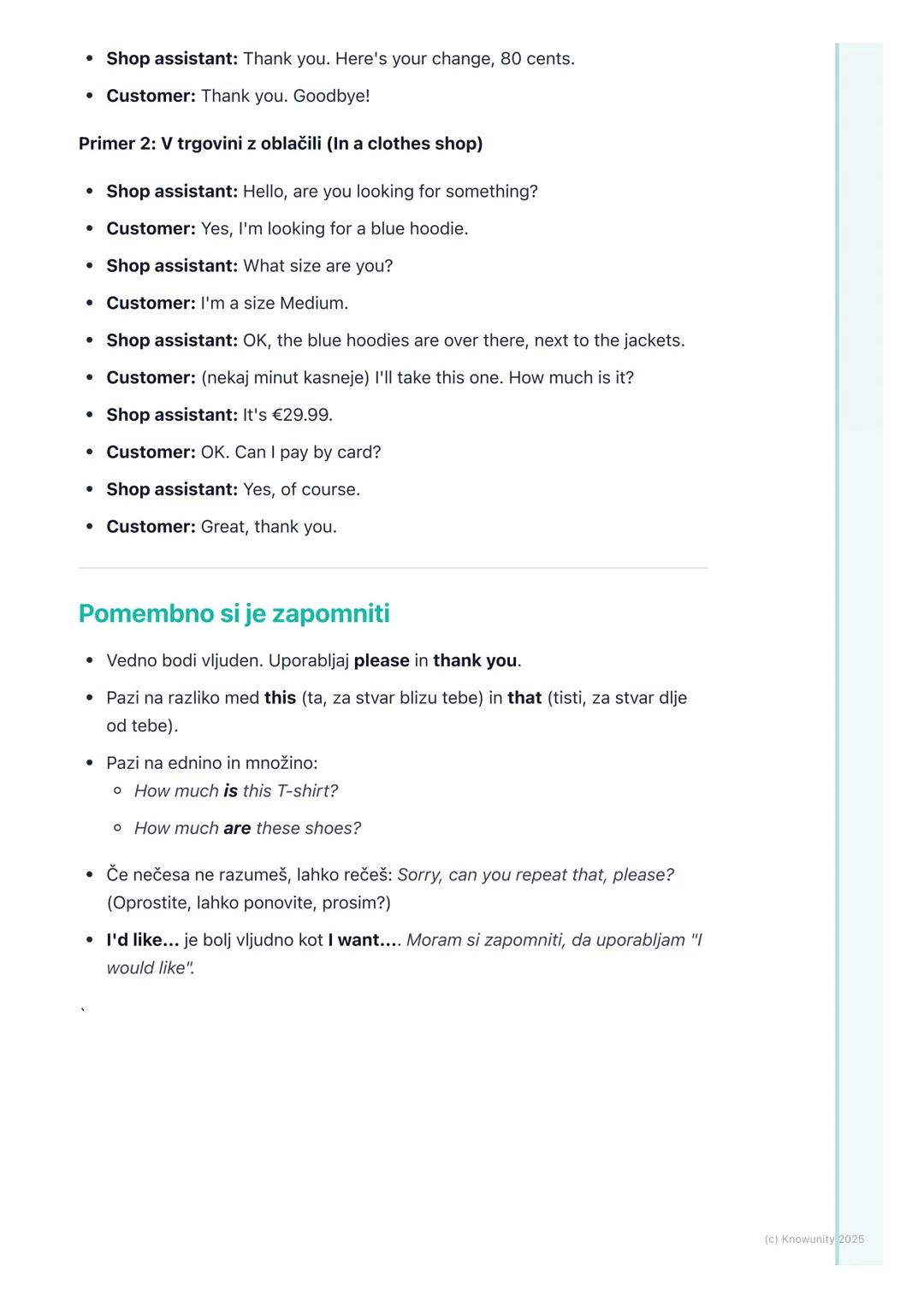 # Nakupovanje in trgovine

Uvod v nakupovanje

To poglavje je pomembno, ker se bomo naučili, kako se pogovarjati v trgovini v
angleščini. To