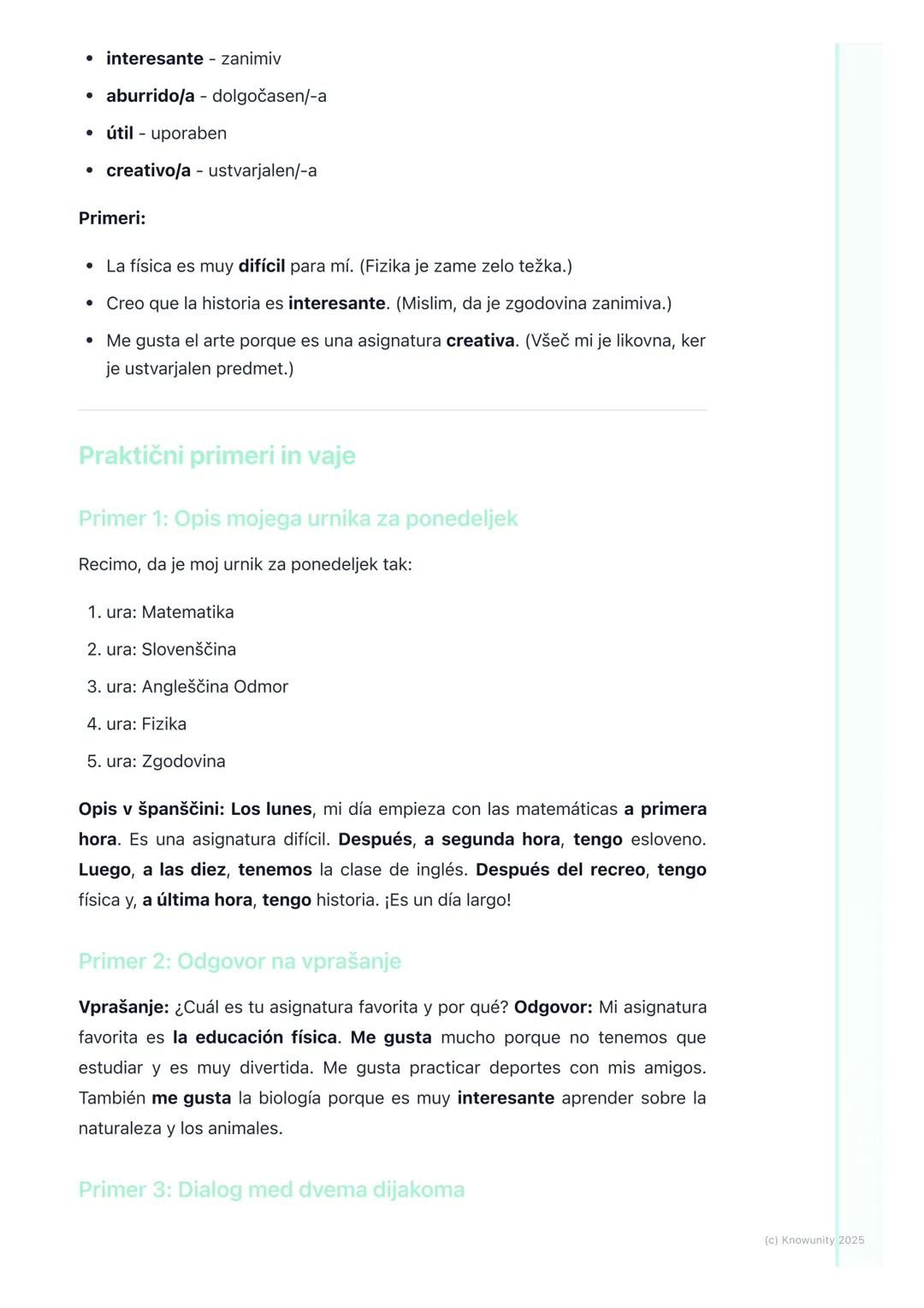 # Šolski predmeti in urnik

Uvod v temo

To poglavje je pomembno, da se znam pogovarjati o šoli s kom iz Španije, na
primer z izmenjalnim di