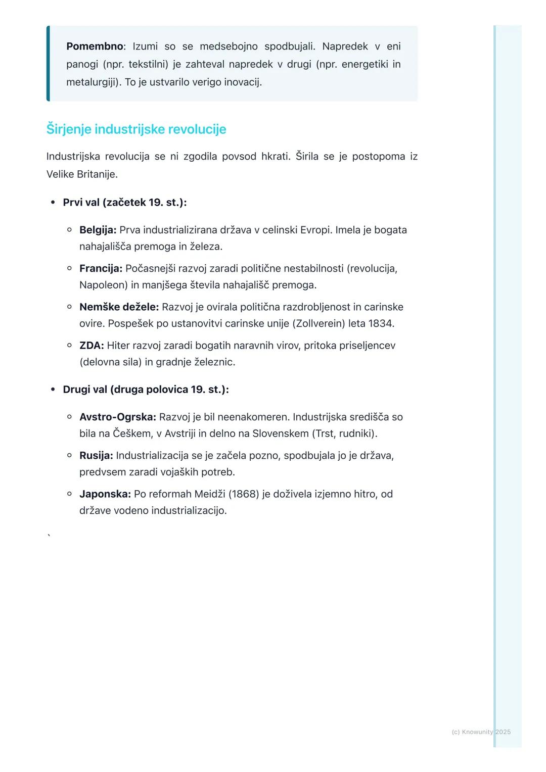 # Začetki in širjenje industrijske
revolucije

## Uvod v industrijsko revolucijo

Industrijska revolucija je obdobje velikih tehnoloških, go