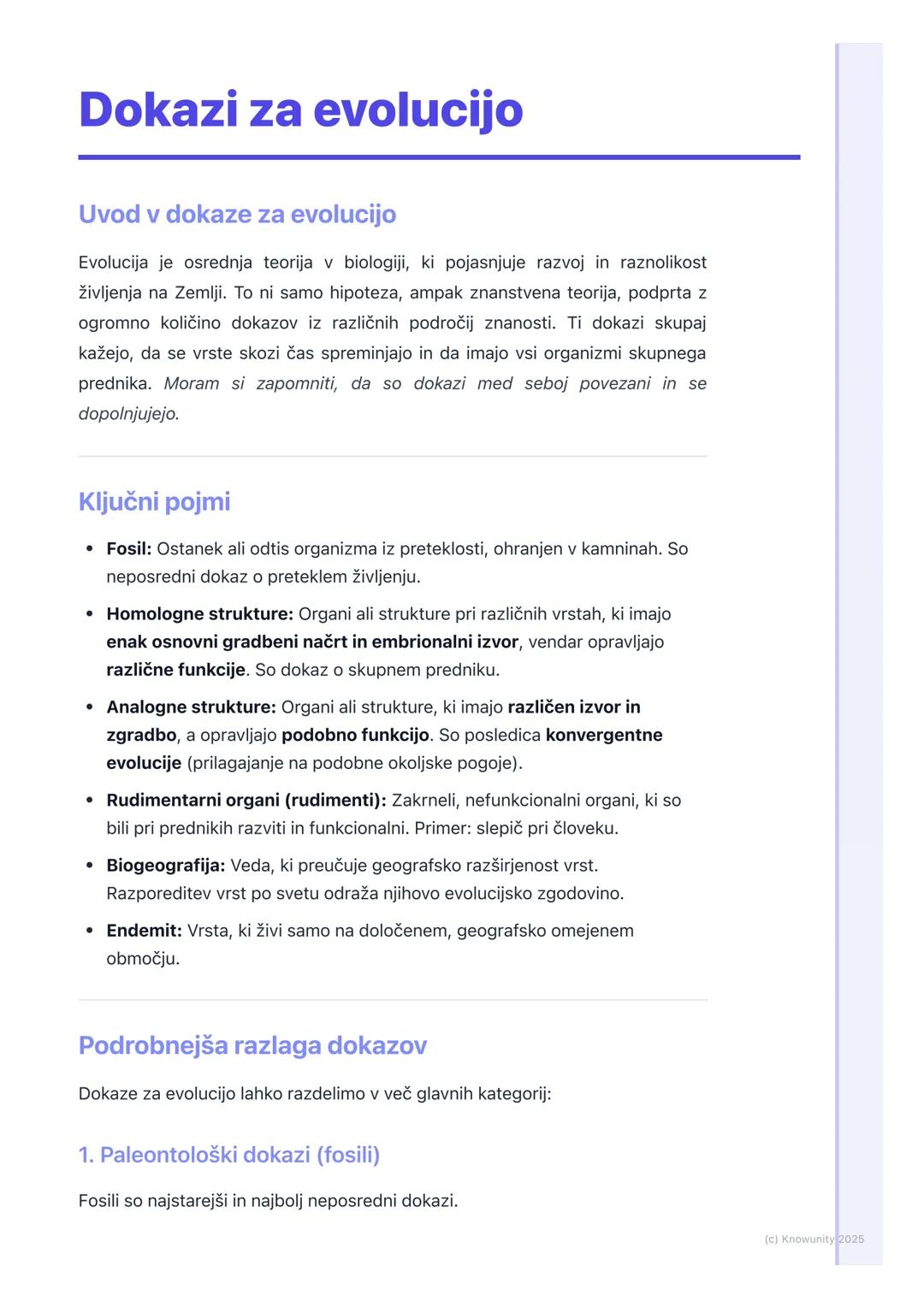 # Dokazi za evolucijo

Uvod v dokaze za evolucijo

Evolucija je osrednja teorija v biologiji, ki pojasnjuje razvoj in raznolikost
življenja 