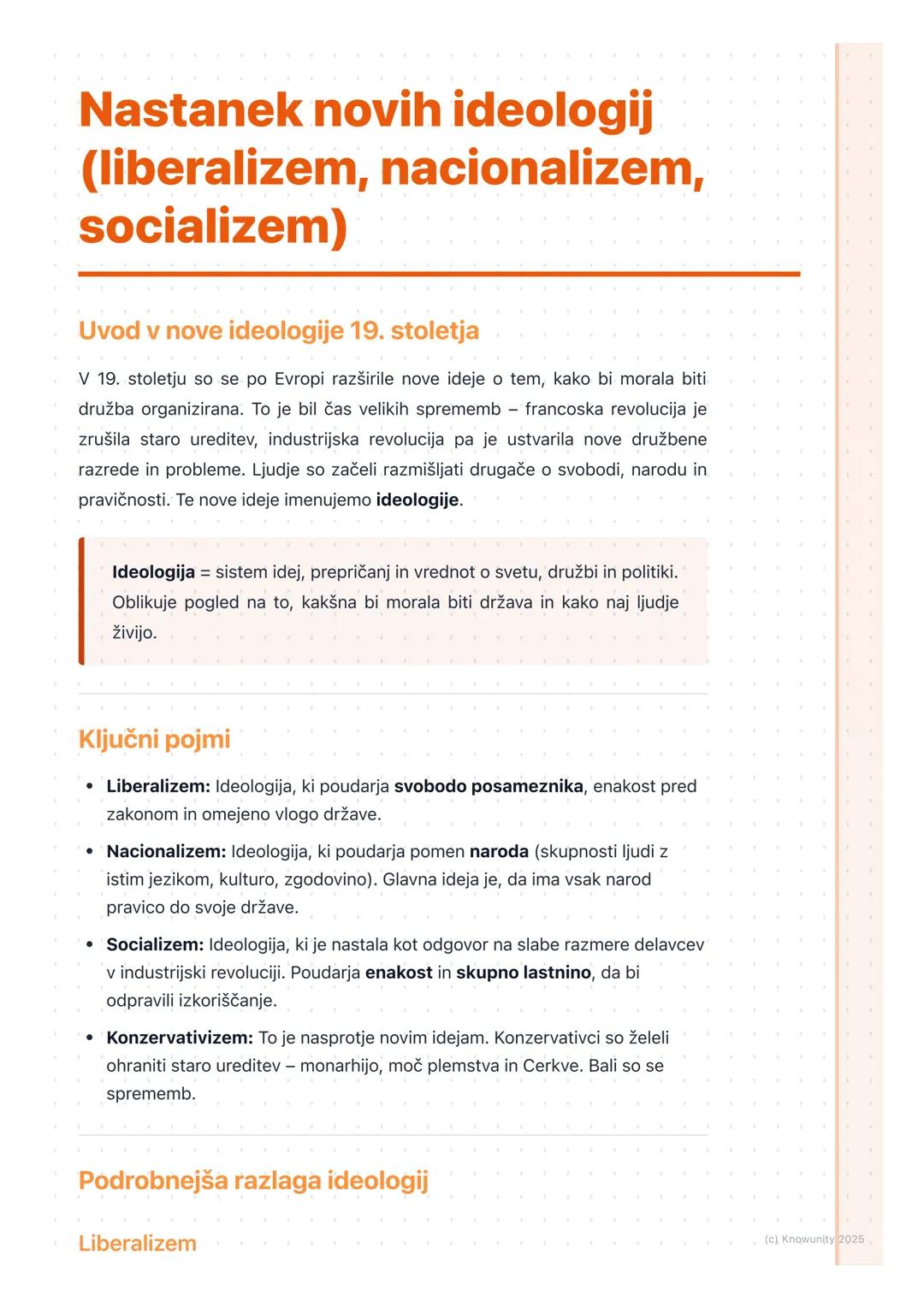 # Nastanek novih ideologij
(liberalizem, nacionalizem,
socializem)

Uvod v nove ideologije 19. stoletja

V 19. stoletju so se po Evropi razš