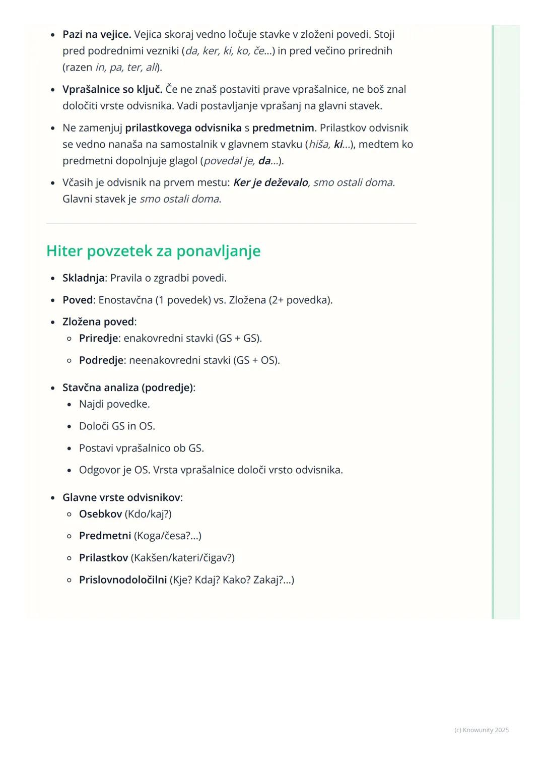 # Skladnja in stavčna analiza

Uvod v skladnjo

Skladnja ali sintaksa je del slovnice, ki se ukvarja s tem, kako se besede
povezujejo v večj