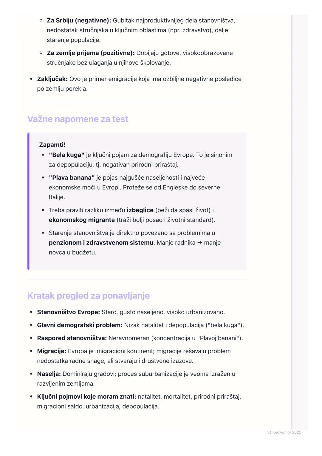 # Stanovništvo i naselja Evrope

Uvodne napomene

Evropa je jedan od najgušće naseljenih kontinenata, sa dugom i složenom
istorijom naseljav