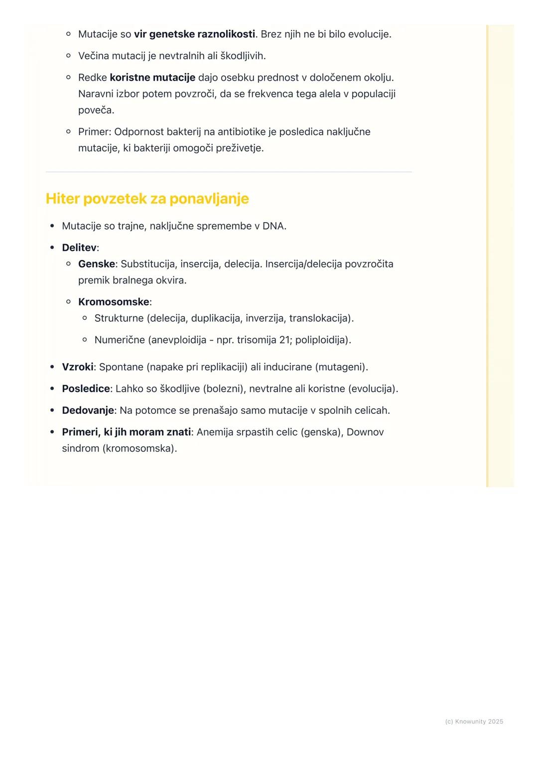 # Mutacije

Kaj so mutacije?

Mutacije so trajne spremembe v dednem materialu (DNA). So naključne in
se lahko zgodijo v katerikoli celici. S