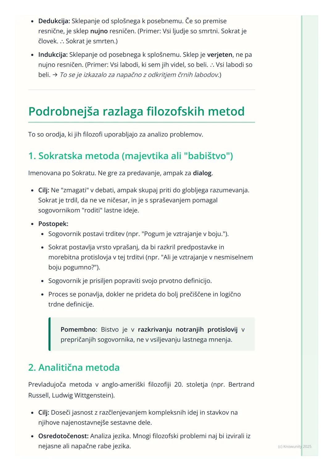 # Filozofske metode in
vprašanja

Uvod v filozofske metode

Filozofija ni samo abstraktno razmišljanje o "smislu življenja". Je disciplinira