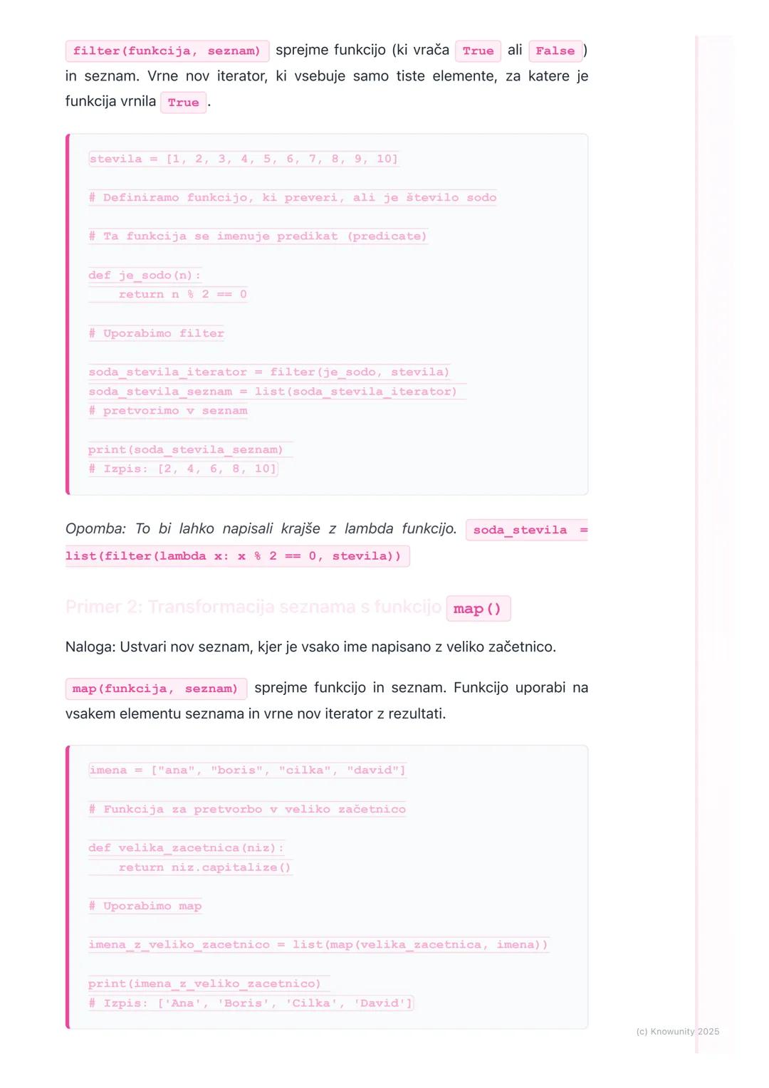 # Funkcije višjega reda

Uvod v funkcije višjega reda

Funkcije višjega reda so preprosto funkcije, ki delujejo z drugimi funkcijami. To
pom