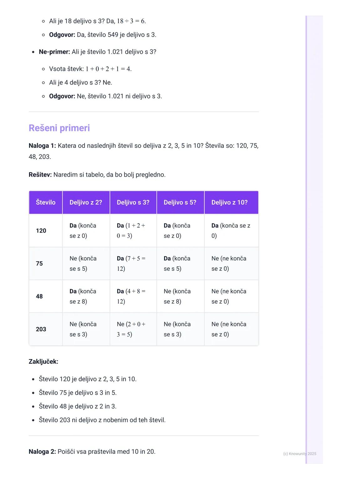 # Deljivost naravnih števil

Kaj je deljivost števil?

Deljivost pomeni, da lahko eno število delimo z drugim brez ostanka. Če je
ostanek 0,