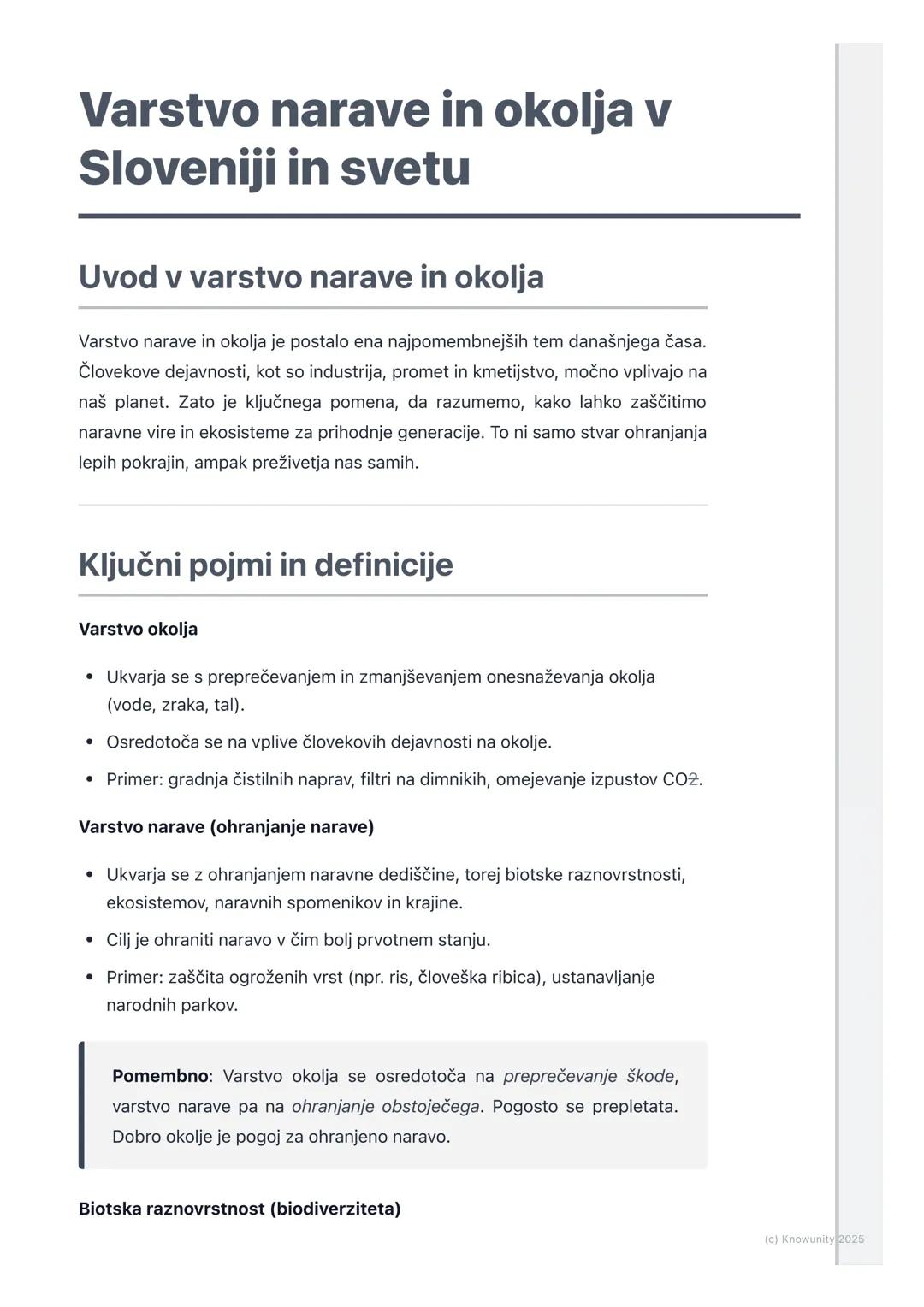 # Varstvo narave in okolja v
Sloveniji in svetu

## Uvod v varstvo narave in okolja

Varstvo narave in okolja je postalo ena najpomembnejših