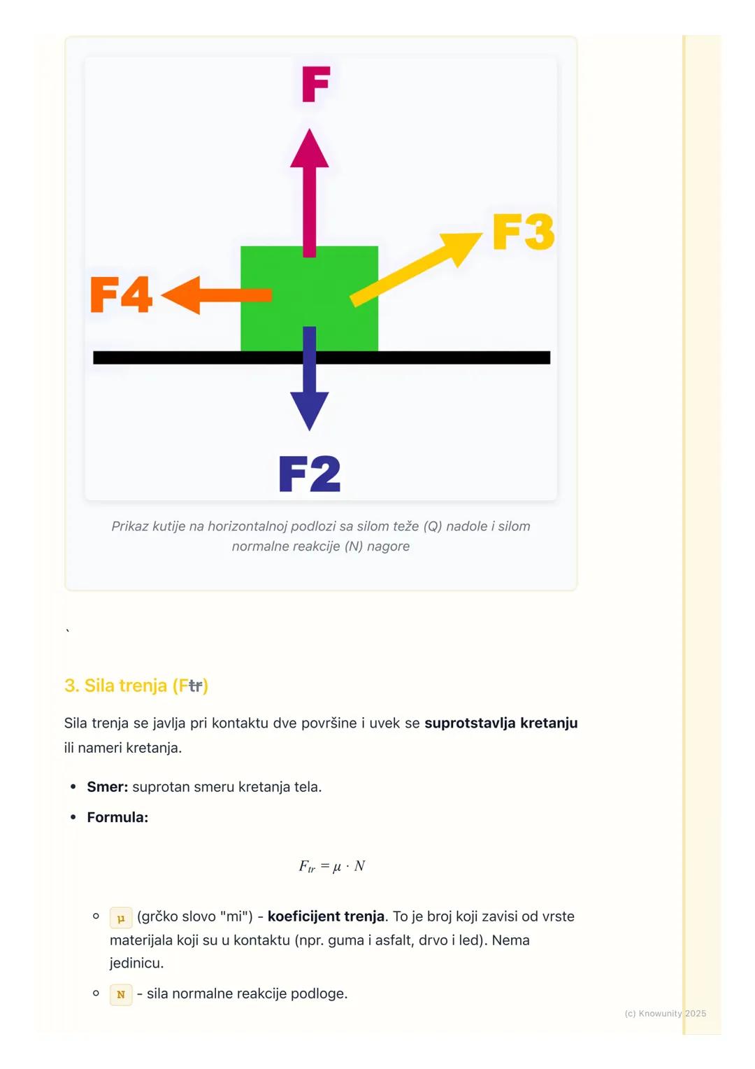 # Sila i vrste sila

Uvod u sile

Sila je osnovni pojam u dinamici. Dinamika proučava zašto se tela kreću, a
odgovor je zbog delovanja sila.