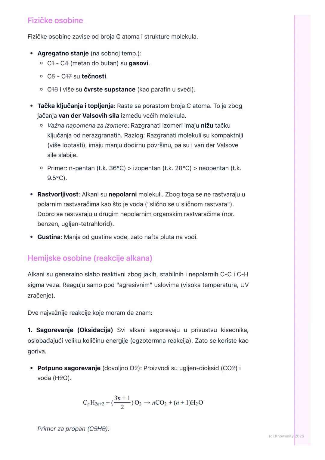 # Alkani

Uvod u alkane i opšte karakteristike

Alkani su zasićeni ugljovodonici. To znači da sadrže samo atome ugljenika (C)
i vodonika (H)