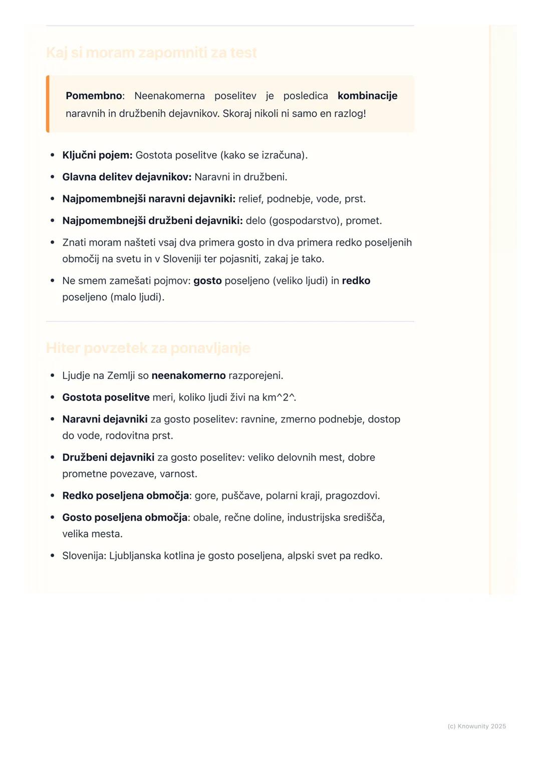 # Razporeditev prebivalstva na
Zemlji

Uvod v razporeditev prebivalstva

Ljudje na Zemlji nismo razporejeni enakomerno. Nekatera območja so 