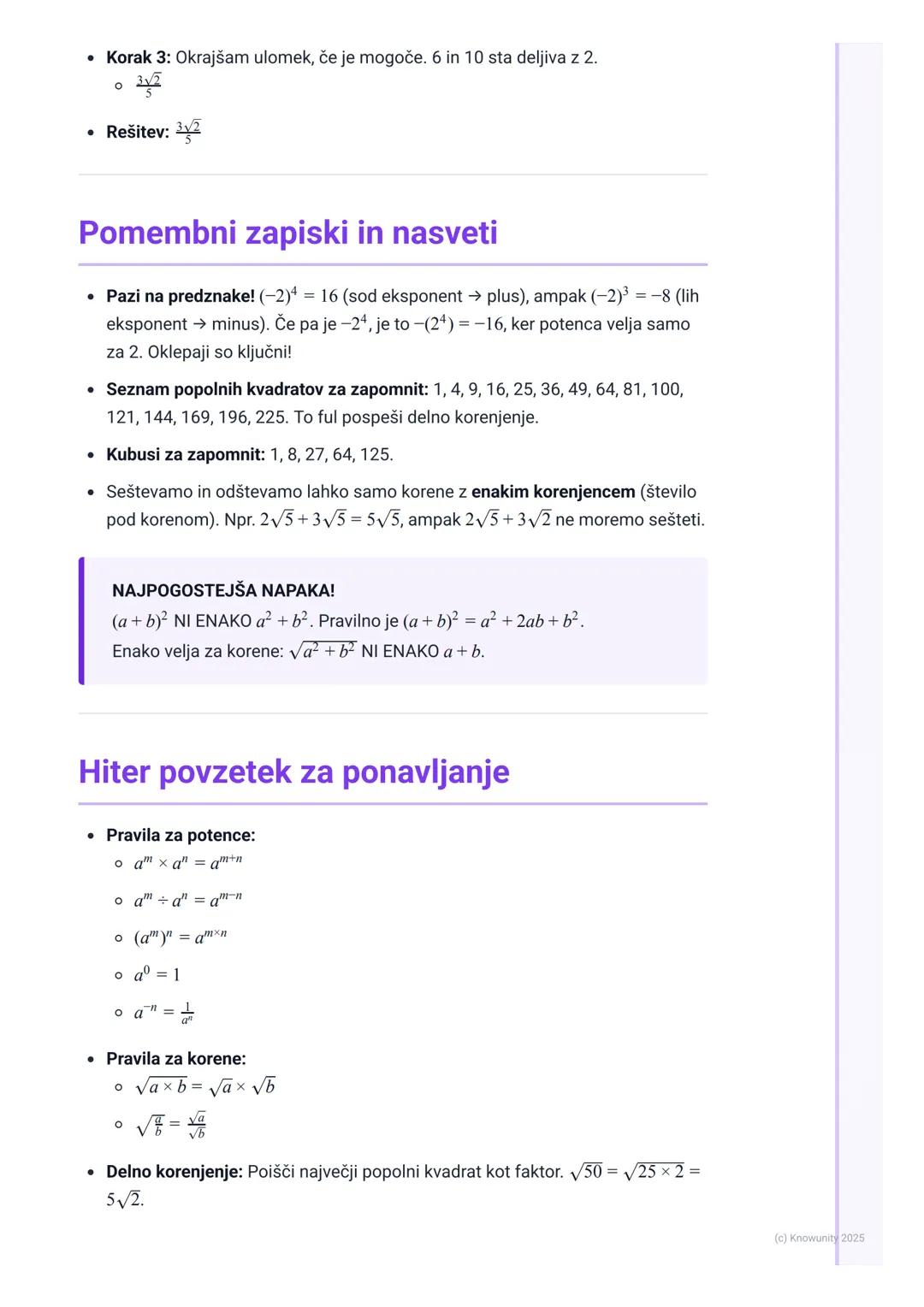 # Potence in koreni

Uvod v potence in korene

Potence so v bistvu okrajšava za večkratno množenje istega števila s samim
seboj. Na primer, 