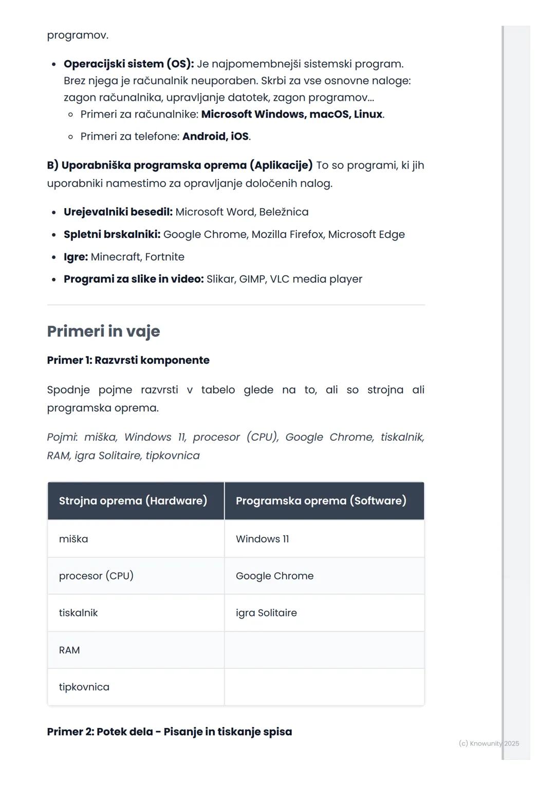 # Računalnik in njegove
komponente

Kaj je računalnik?

Računalnik je elektronska naprava, ki sprejema podatke, jih obdeluje in
nam prikaže 