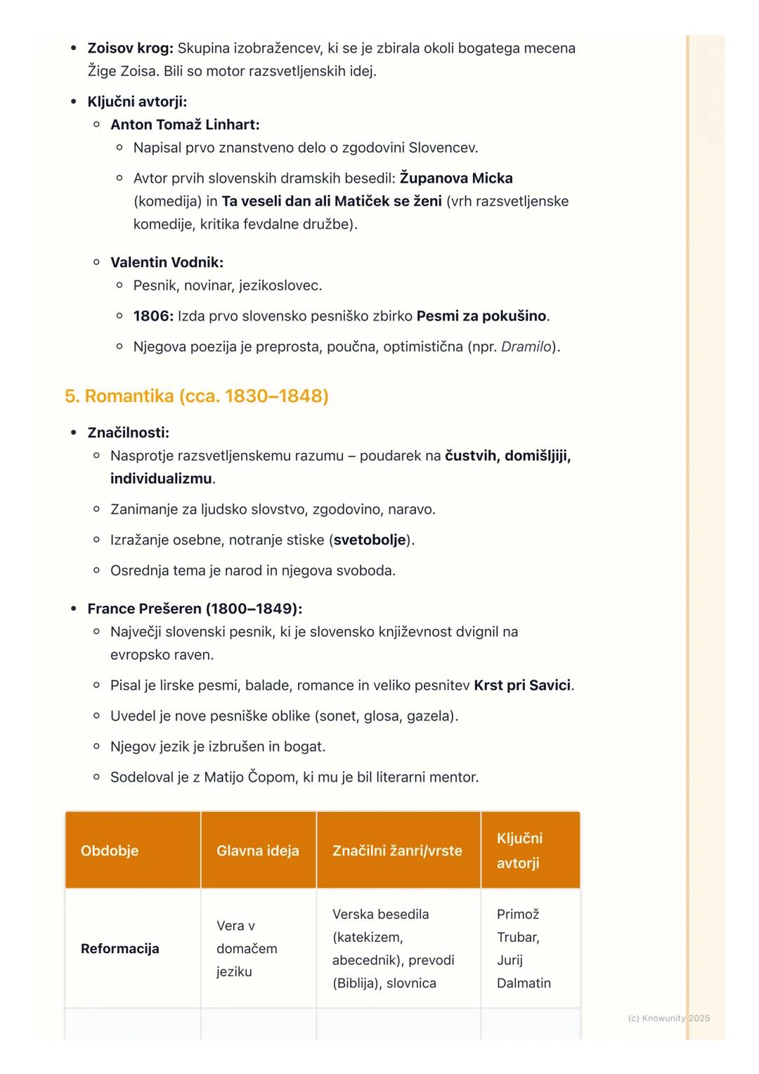 # Od začetkov do romantike

Pregled obdobja od začetkov do romantike

To je temeljno obdobje za razumevanje razvoja slovenskega jezika in
kn