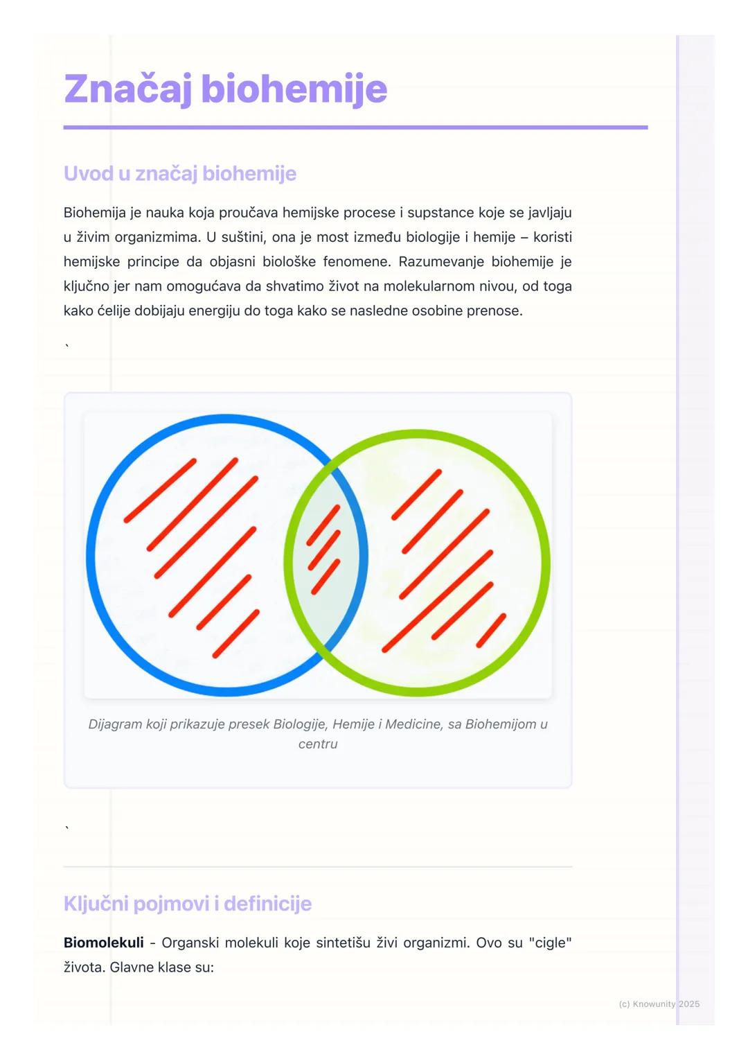 # Značaj biohemije

Uvod u značaj biohemije

Biohemija je nauka koja proučava hemijske procese i supstance koje se javljaju
u živim organizm