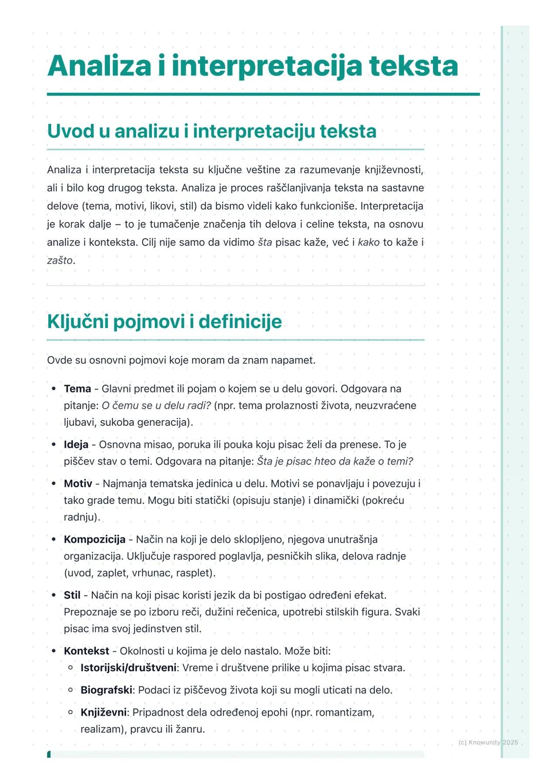 # Analiza i interpretacija teksta

## Uvod u analizu i interpretaciju teksta

Analiza i interpretacija teksta su ključne veštine za razumeva