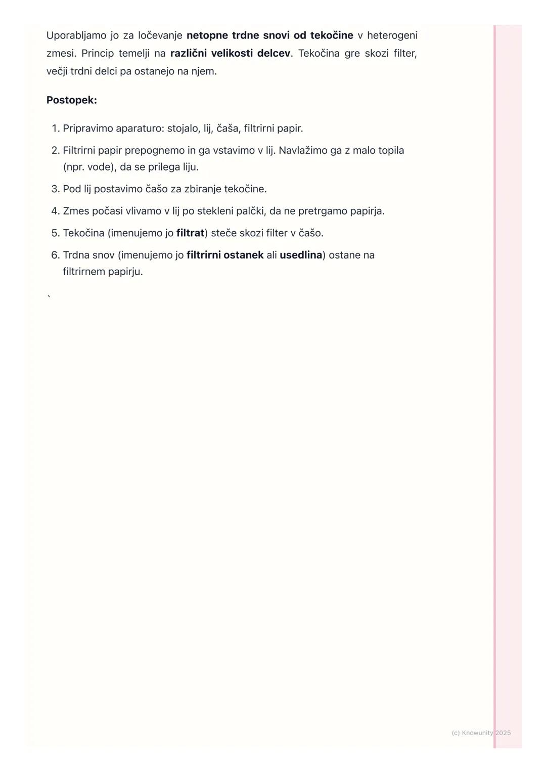 # Ločevanje zmesi

## Uvod v ločevanje zmesi

Zmesi so povsod okoli nas (zrak, morska voda, solata...). V kemiji pogosto
potrebujemo čiste s