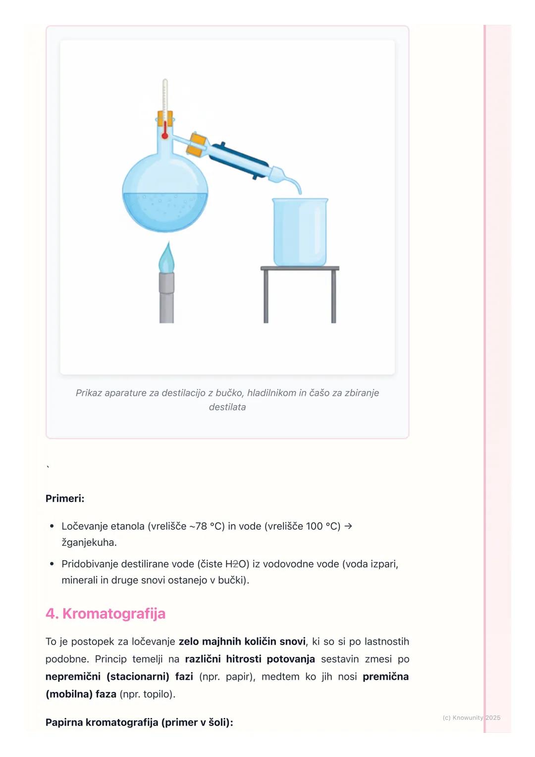 # Ločevanje zmesi

## Uvod v ločevanje zmesi

Zmesi so povsod okoli nas (zrak, morska voda, solata...). V kemiji pogosto
potrebujemo čiste s