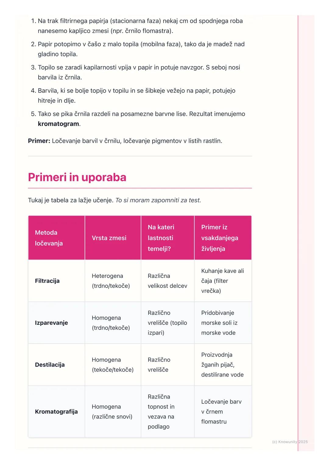 # Ločevanje zmesi

## Uvod v ločevanje zmesi

Zmesi so povsod okoli nas (zrak, morska voda, solata...). V kemiji pogosto
potrebujemo čiste s