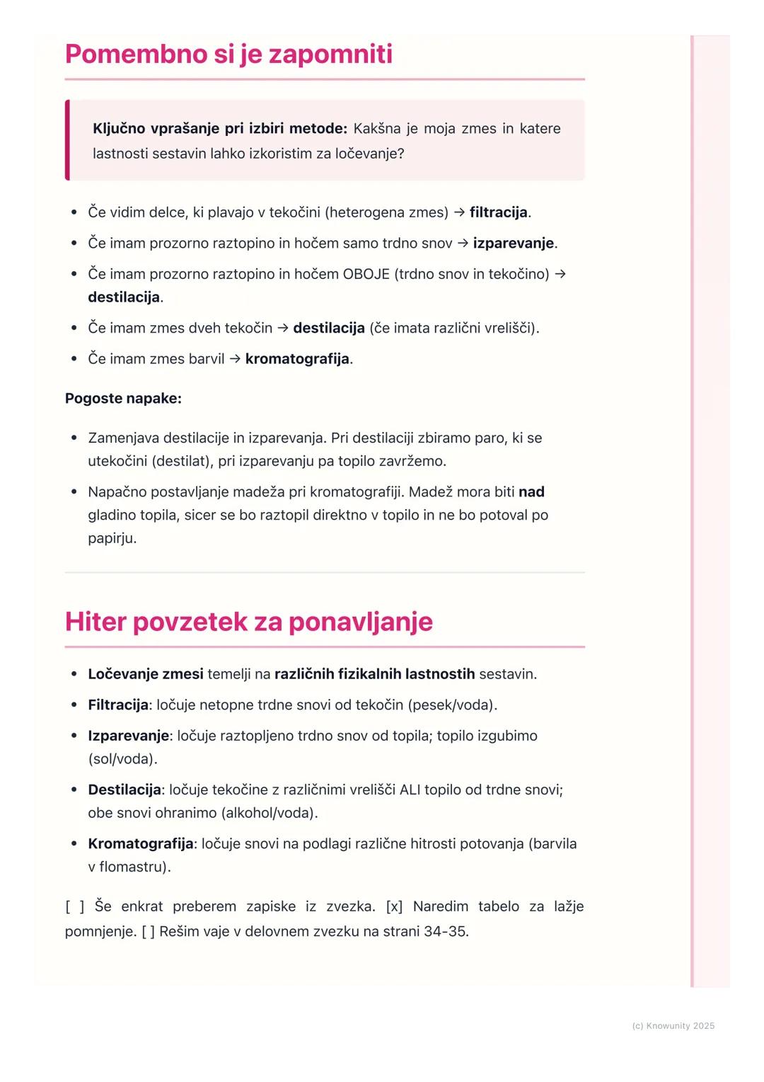 # Ločevanje zmesi

## Uvod v ločevanje zmesi

Zmesi so povsod okoli nas (zrak, morska voda, solata...). V kemiji pogosto
potrebujemo čiste s