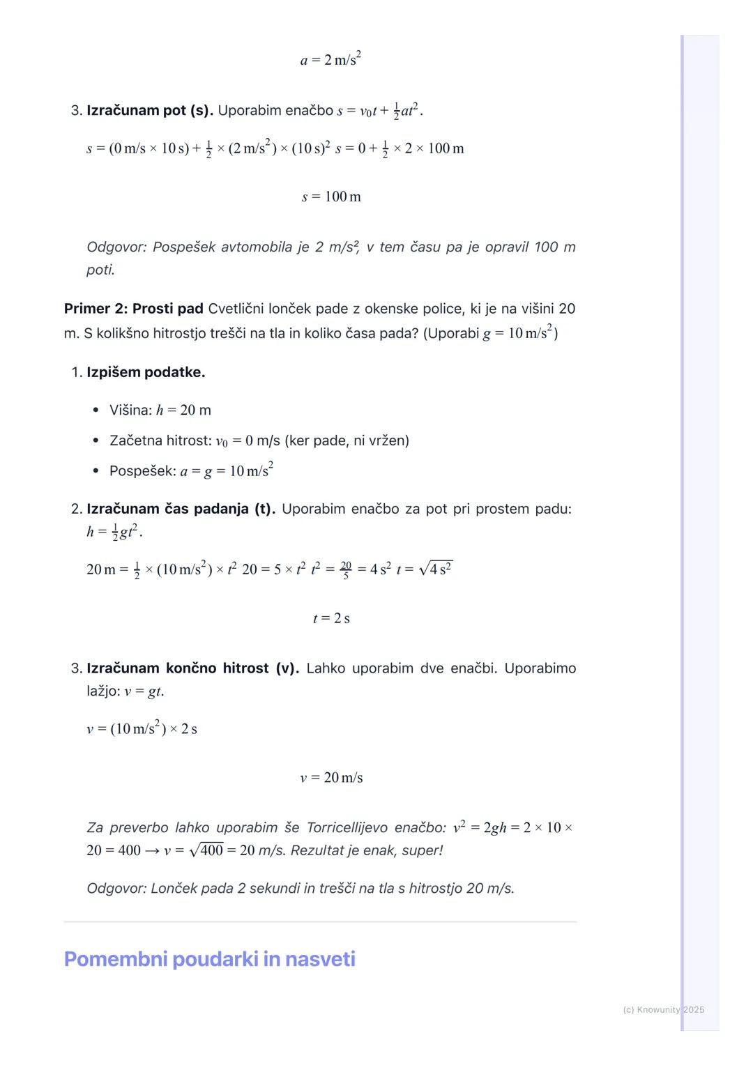 # 2.4. Enakomerno pospešeno
gibanje

Kaj je enakomerno pospešeno gibanje?

To je gibanje, pri katerem se hitrost telesa spreminja enakomerno